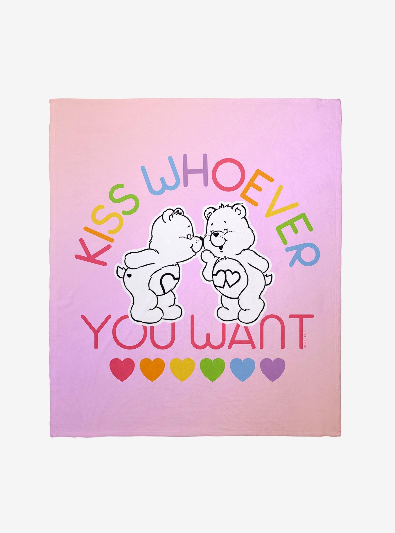 Care Bears Kiss Whoever You Want Throw Blanket, , hi-res