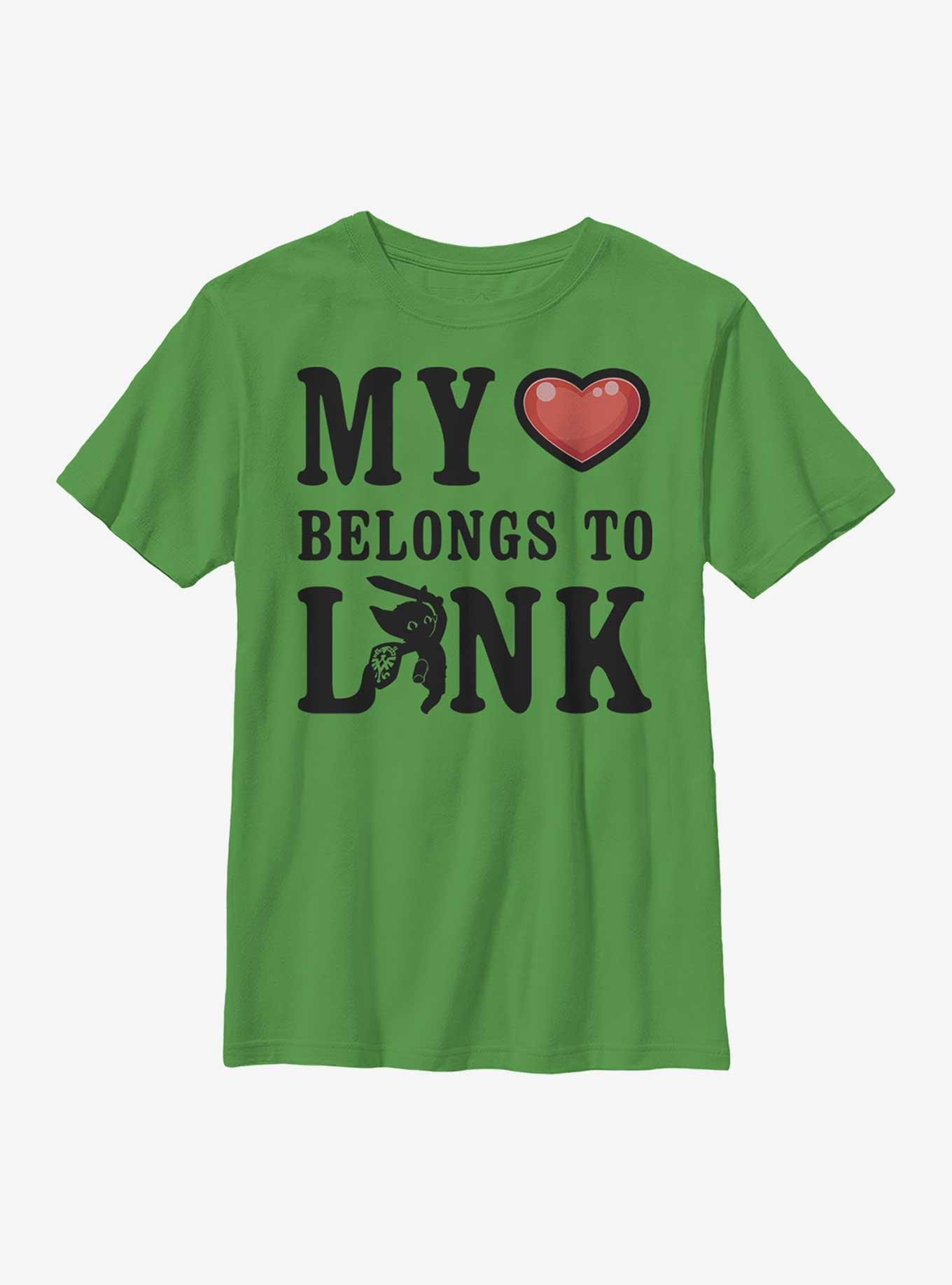 The Legend Of Zelda My Heart Belongs To Link Youth T-Shirt, , hi-res
