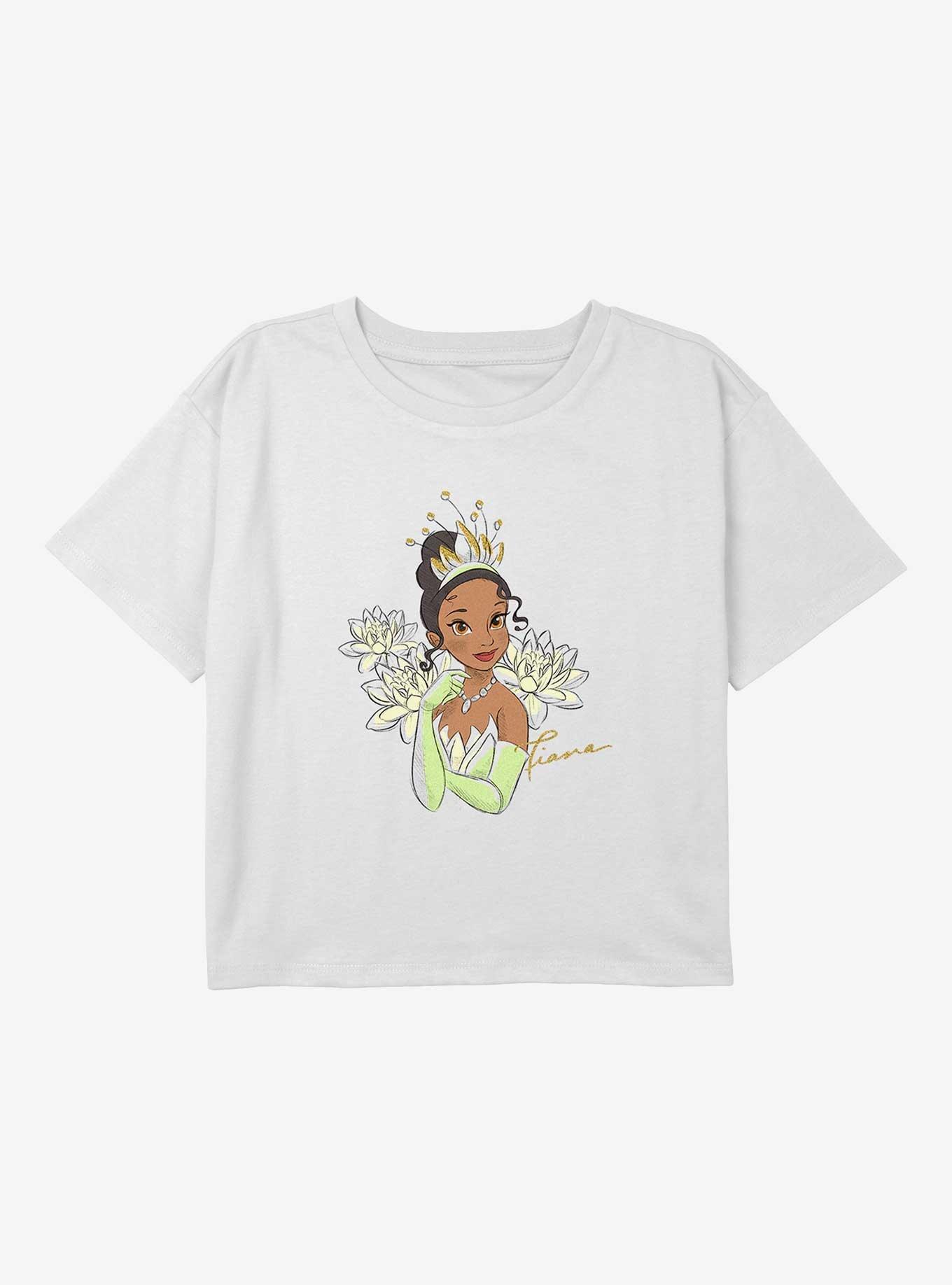 Disney The Princess And The Frog Sketchy Tiana Youth Girls Boxy T-Shirt, WHITE, hi-res