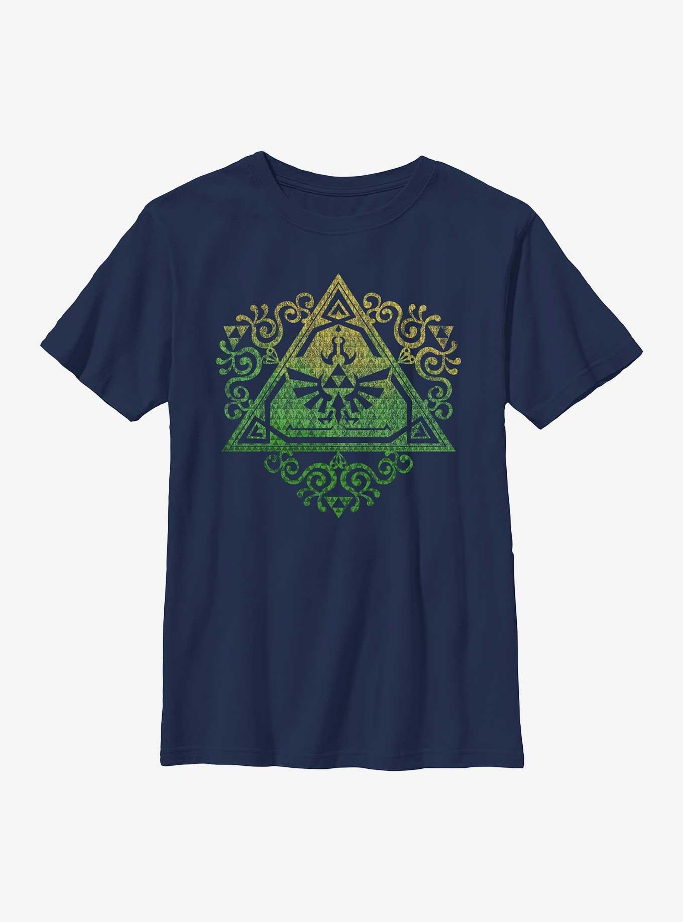 The Legend Of Zelda Tri Logo Scroll Youth T-Shirt, , hi-res
