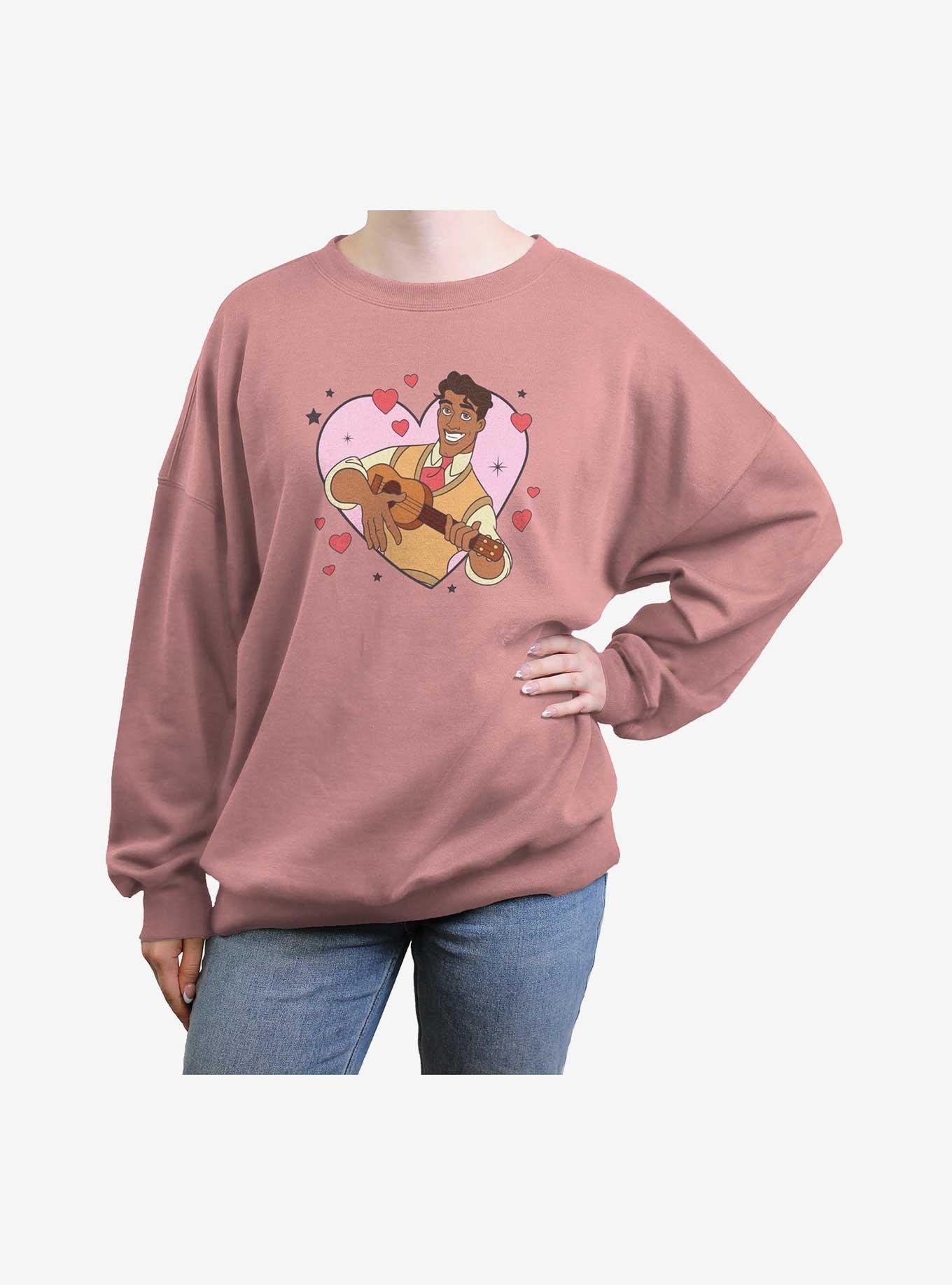 Disney The Princess And The Frog Prince Naveen Heart Lockup Womens Oversized Sweatshirt, , hi-res