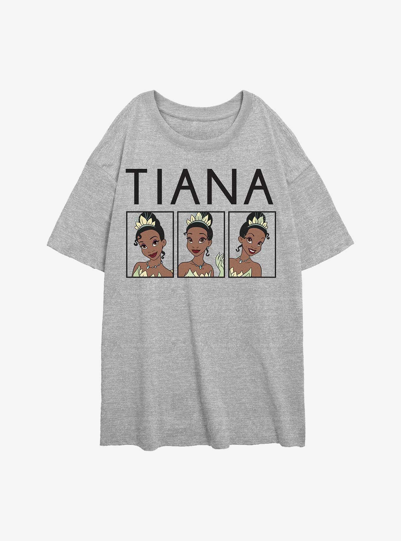 Disney The Princess And The Frog Tiana Mood Boxes Womens Oversized T-Shirt, ATH HTR, hi-res