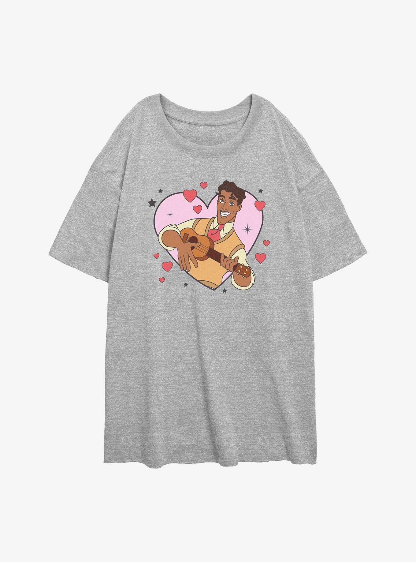 Disney The Princess And The Frog Prince Naveen Heart Lockup Womens Oversized T-Shirt, , hi-res