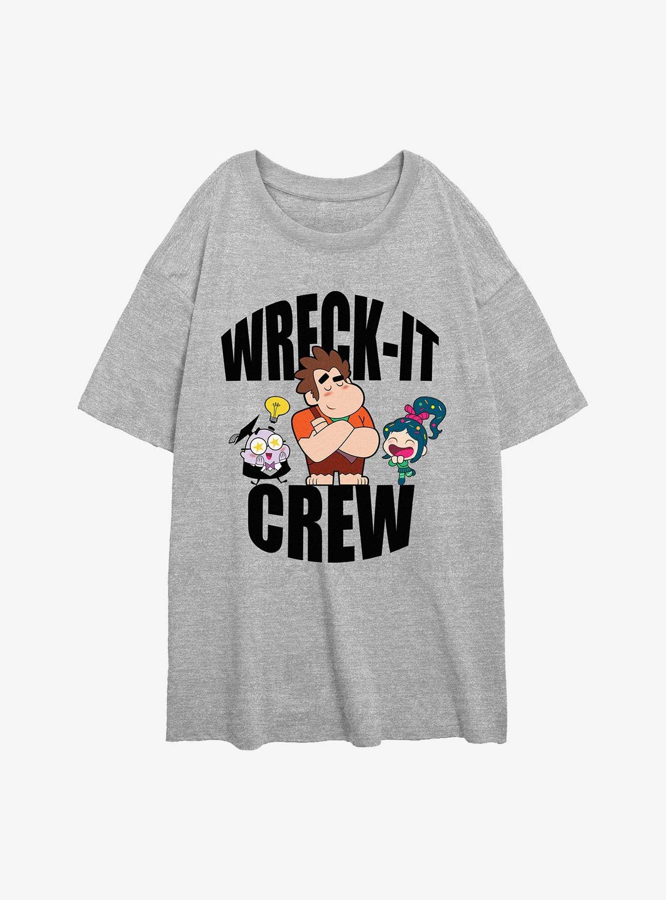 Disney Wreck It Ralph Wreck-It Crew Womens Oversized T-Shirt, , hi-res