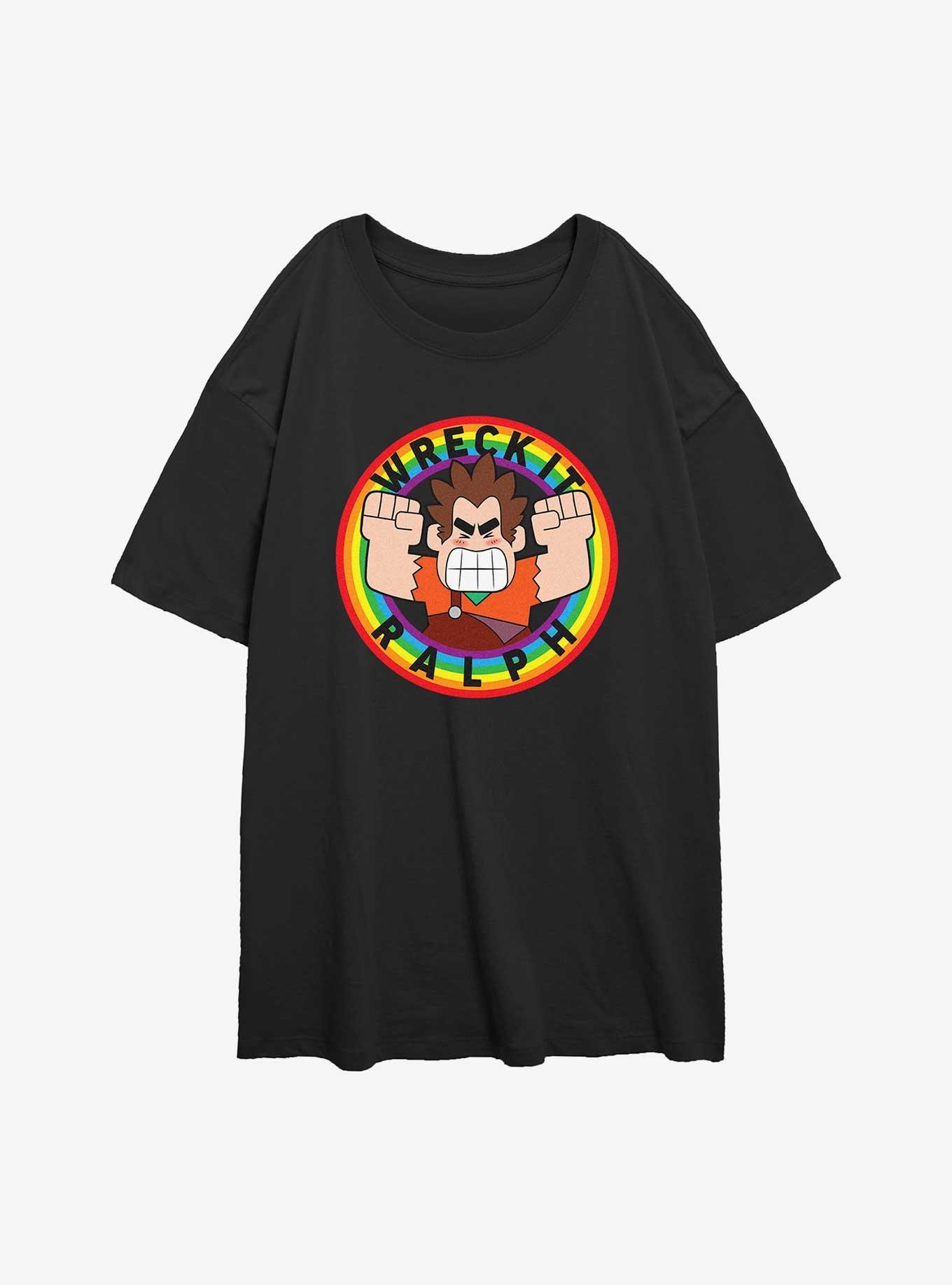 Disney Wreck It Ralph Rainbow Womens Oversized T-Shirt, , hi-res
