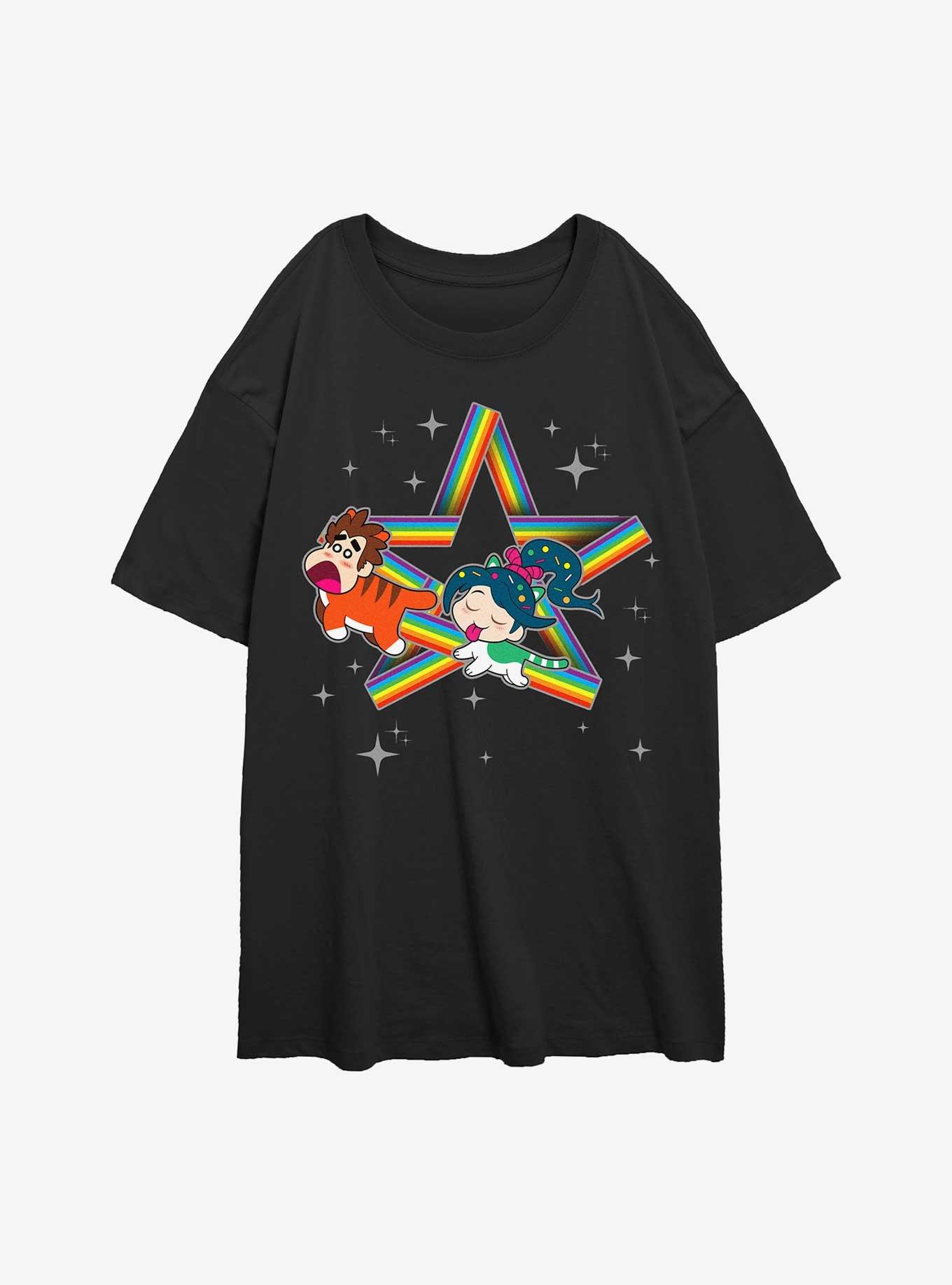 Disney Wreck It Ralph Rainbow Star Womens Oversized T-Shirt, , hi-res