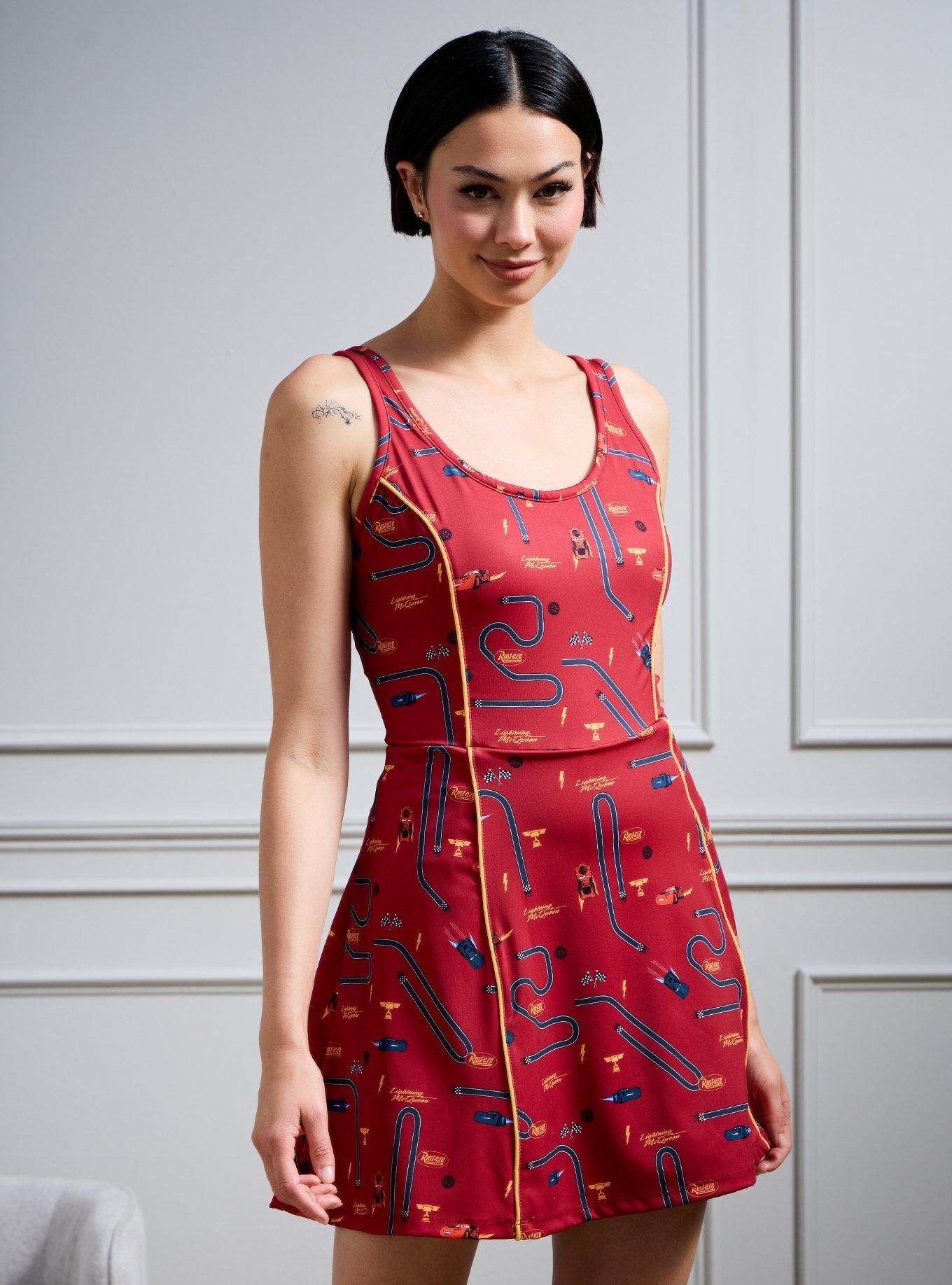 Disney Pixar Cars Lightning McQueen Icons Allover Print Active Dress - BoxLunch Exclusive, , hi-res