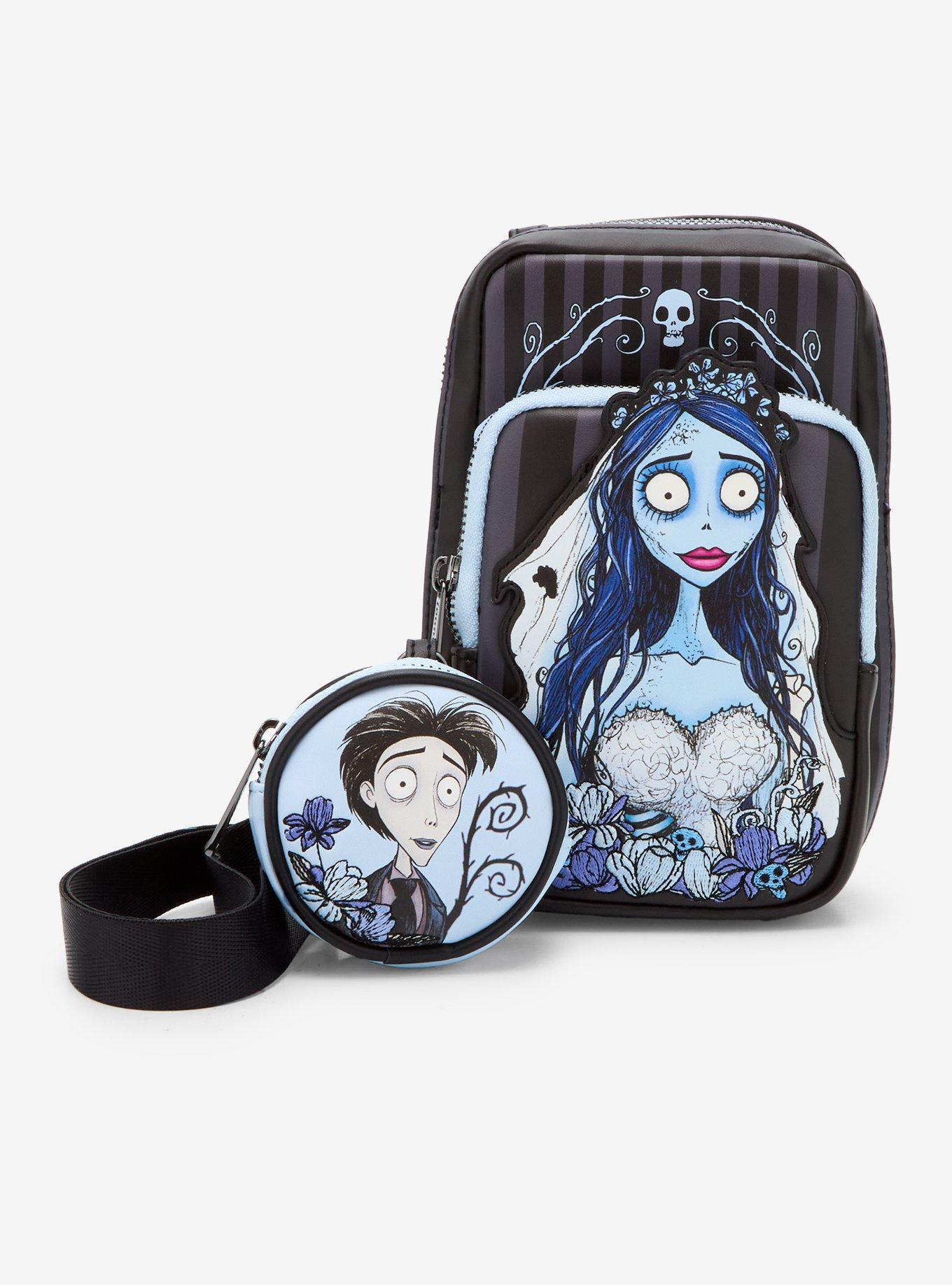 Loungefly Corpse Bride Character Stripe Crossbody Bag With Coin Purse, , hi-res