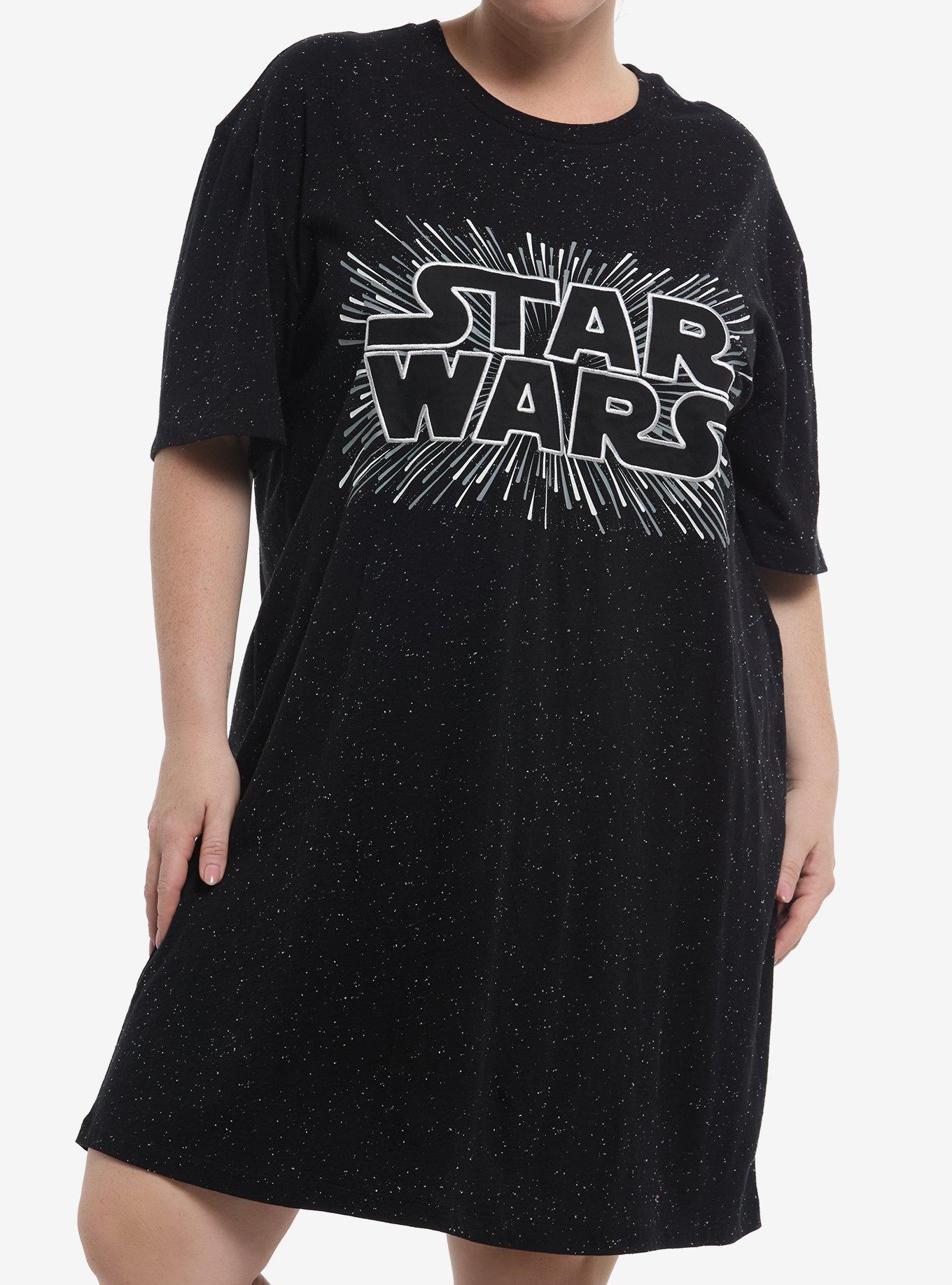 Her Universe Star Wars Logo T-Shirt Dress Plus Size Her Universe Exclusive, , hi-res