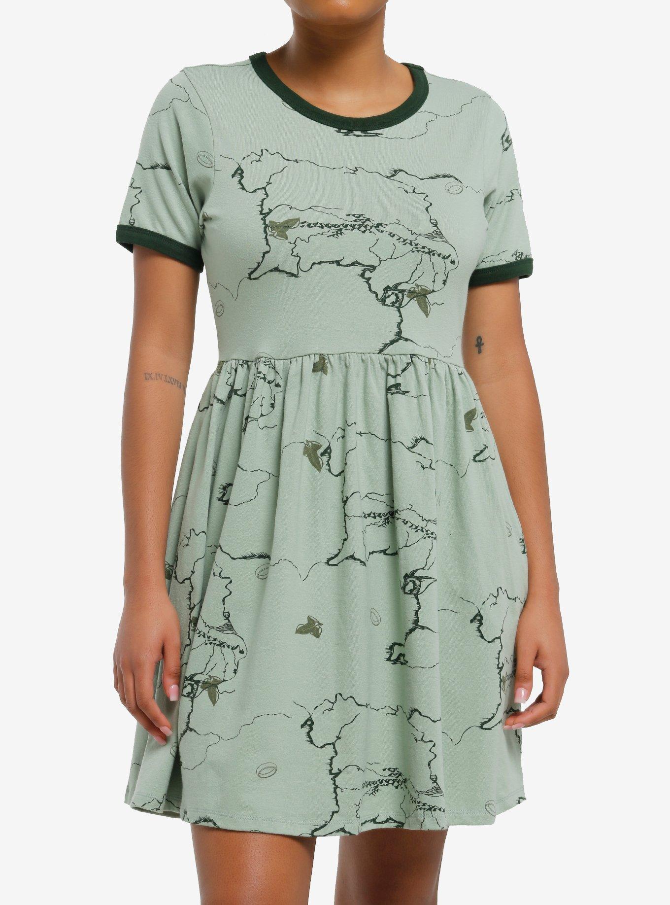 Her Universe The Lord Of The Rings Middle-Earth Map T-Shirt Dress Her Universe Exclusive, , hi-res
