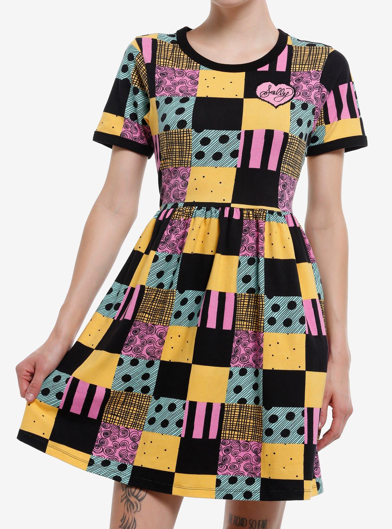 Her Universe The Nightmare Before Christmas Sally Patchwork T-Shirt Dress Her Universe Exclusive, , hi-res