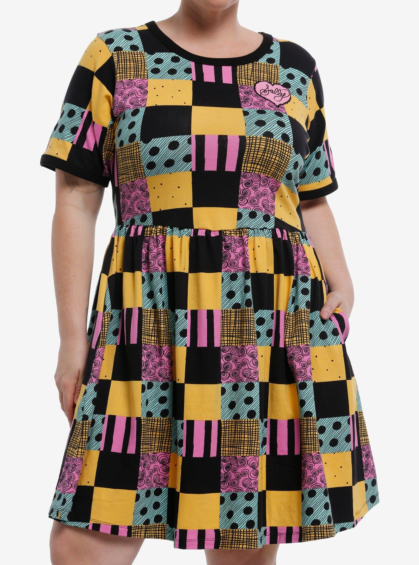 Her Universe The Nightmare Before Christmas Sally Patchwork T-Shirt Dress Plus Size Her Universe Exclusive, , hi-res