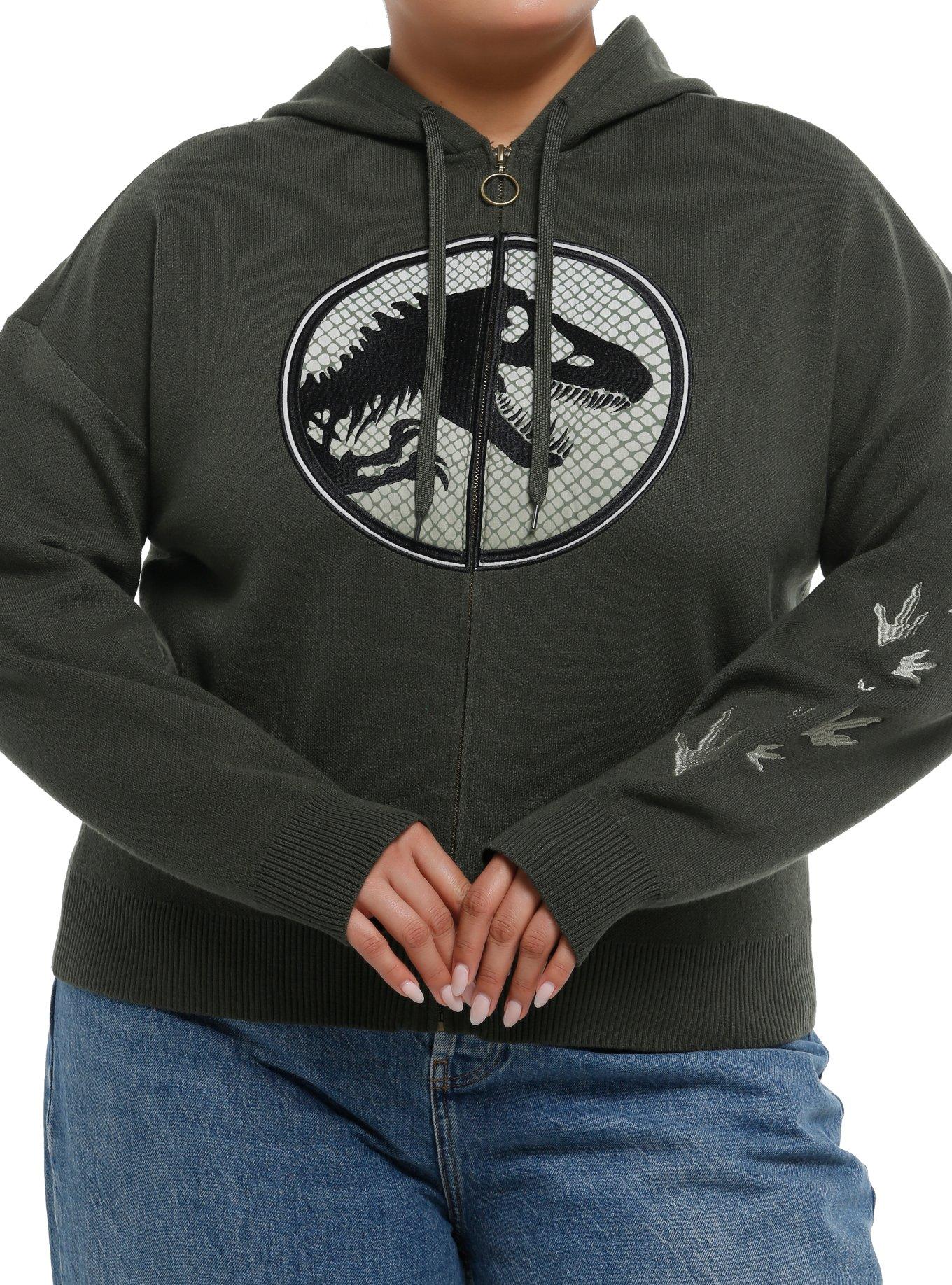 Her Universe Jurassic Park Knit Hoodie Plus Size Her Universe Exclusive, , hi-res