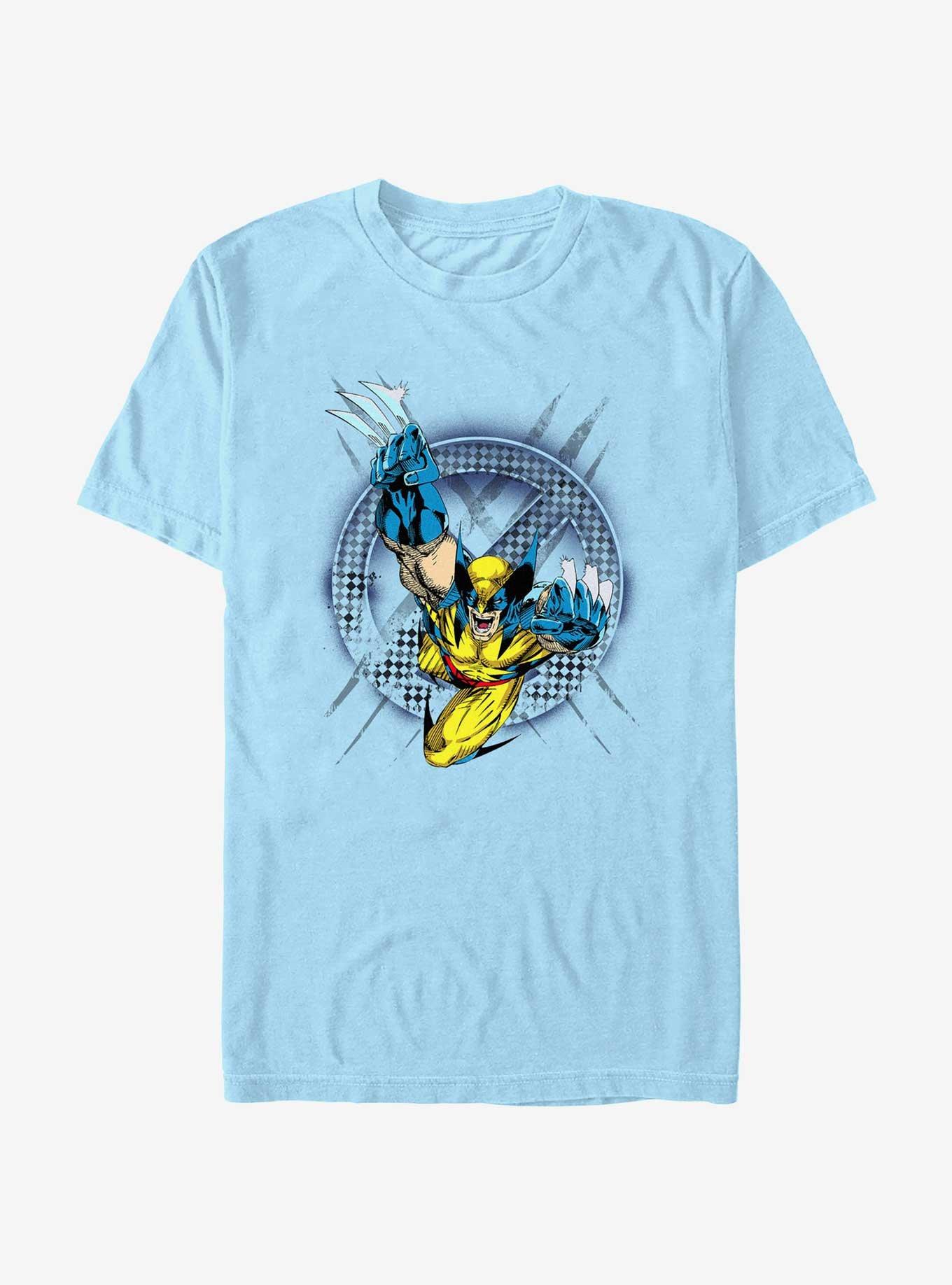 Marvel X-Men Woolverine Over Logo T-Shirt, LT BLUE, hi-res
