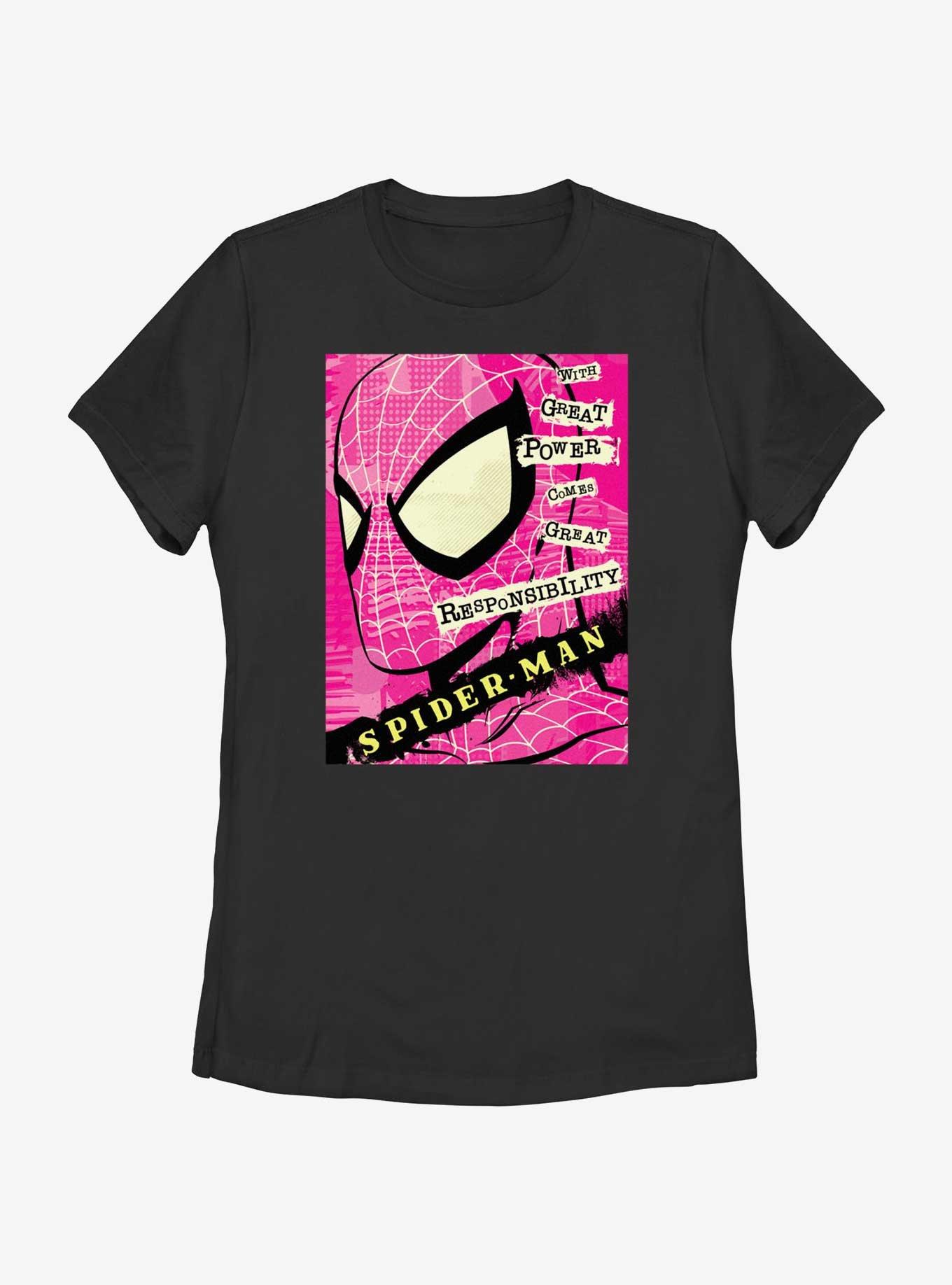 Marvel Spider-Man Power And Responsibility Quote Womens T-Shirt, , hi-res