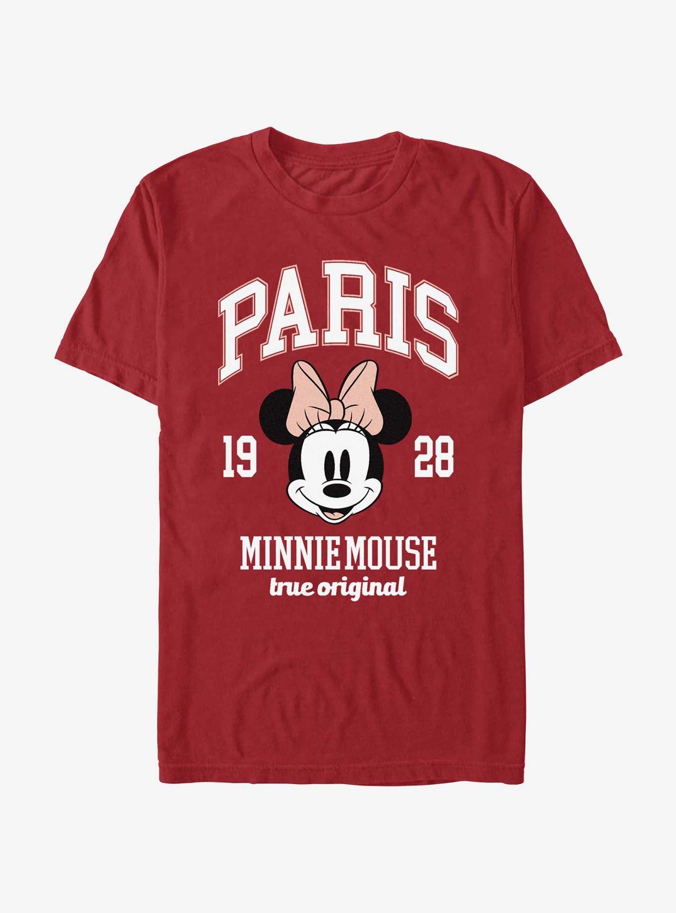 Disney Minnie Mouse Paris 1928 Collegiate T-Shirt, CARDINAL, hi-res