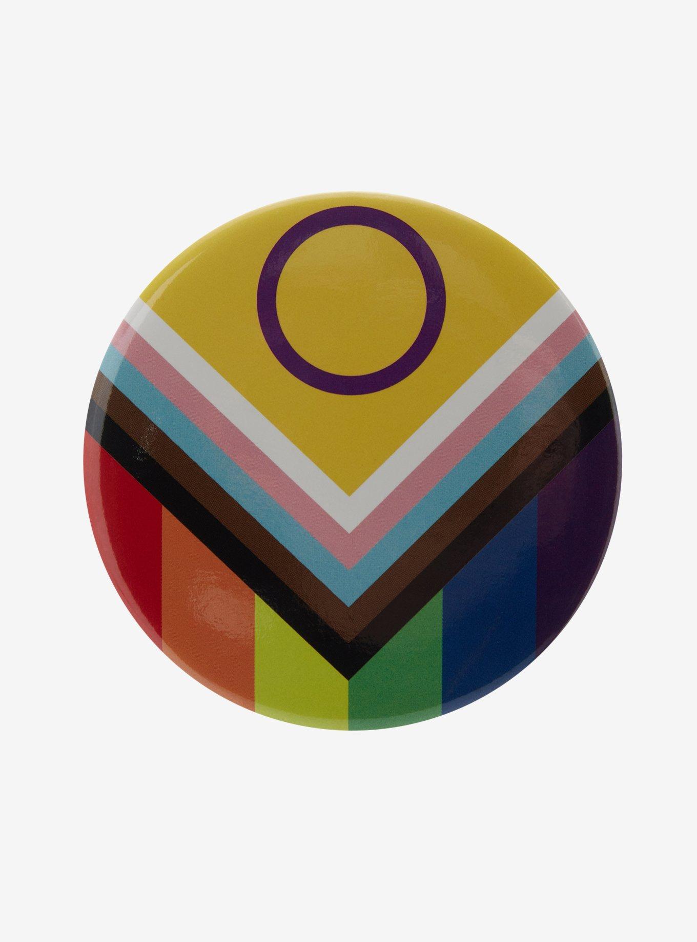 Intersex-Inclusive Progress Pride Flag 3 Inch Button, , hi-res