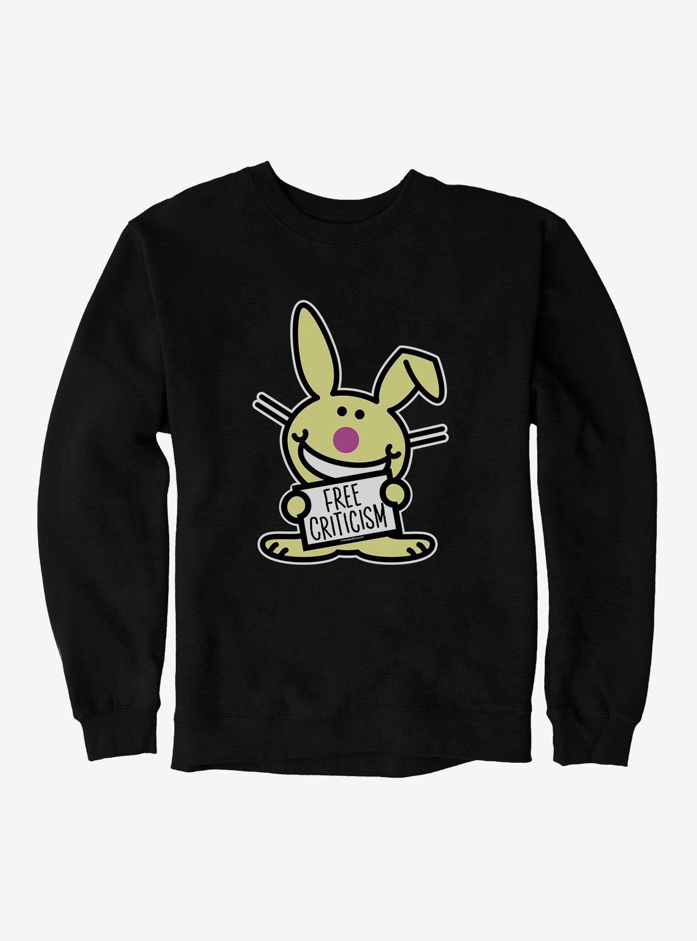 It's Happy Bunny Free Criticism Sweatshirt, , hi-res