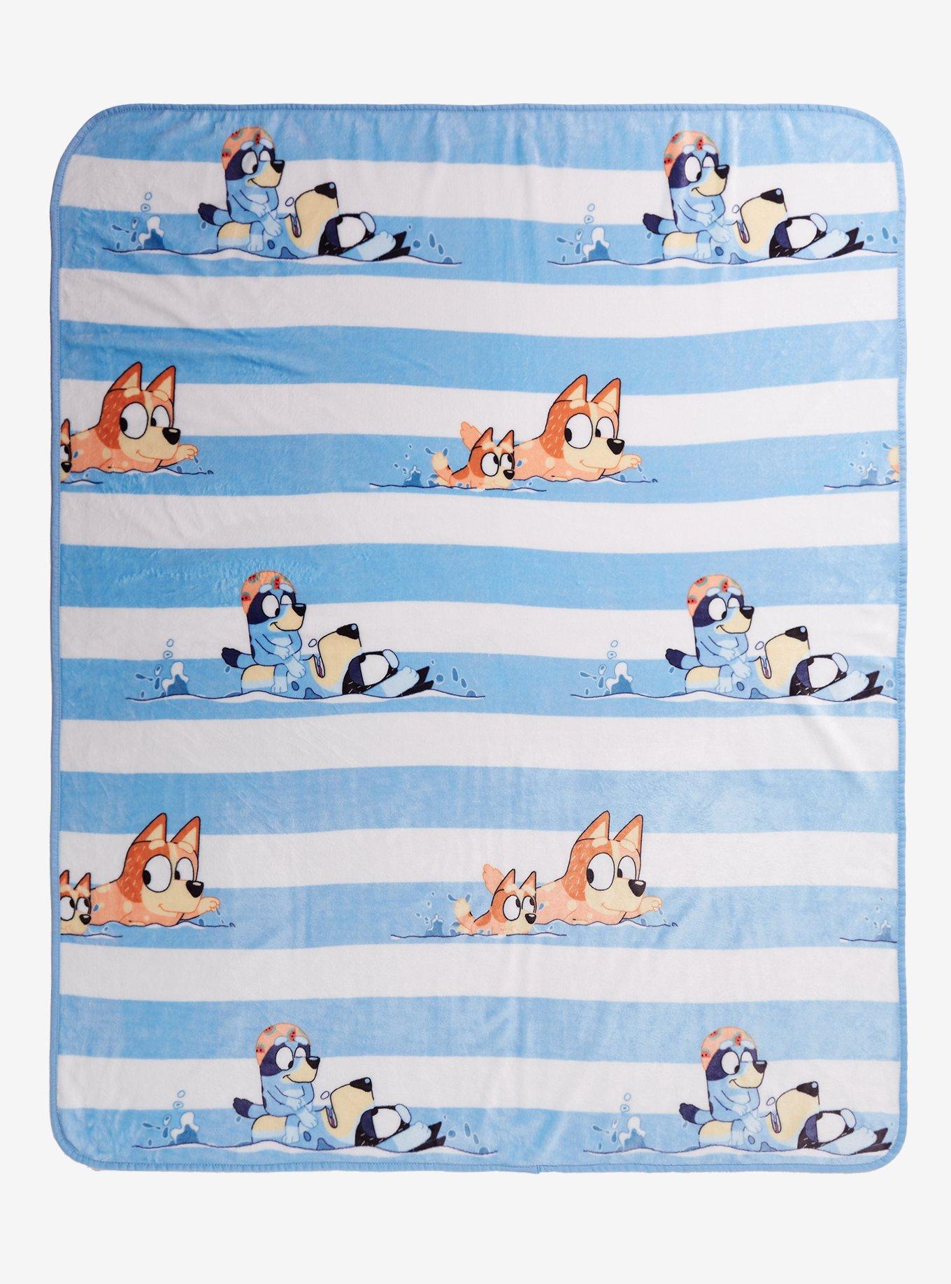 Bluey Heelers Swimming Stripe Throw Blanket, , hi-res