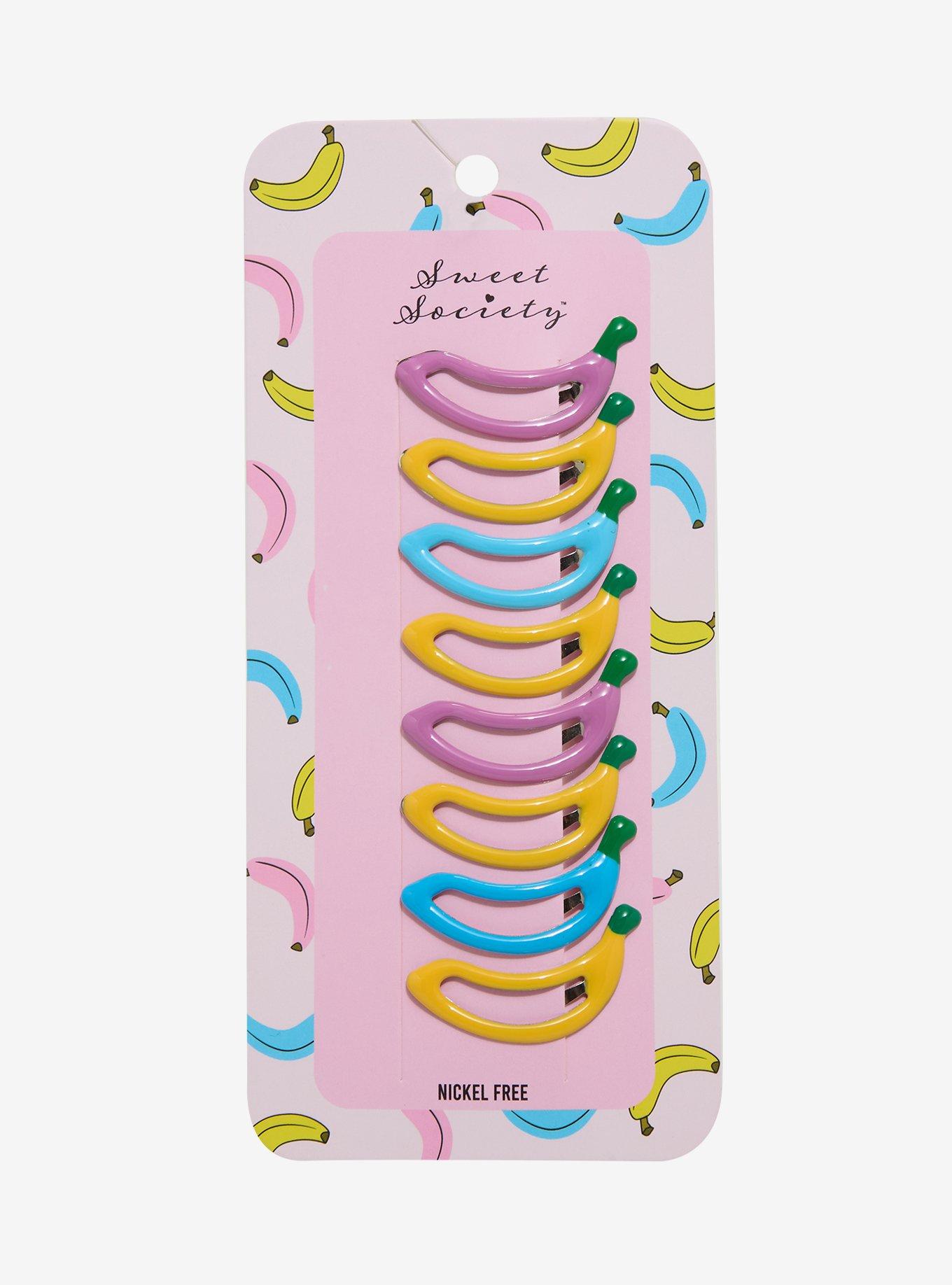 Sweet Society Colorful Banana Hair Clip Set, , hi-res
