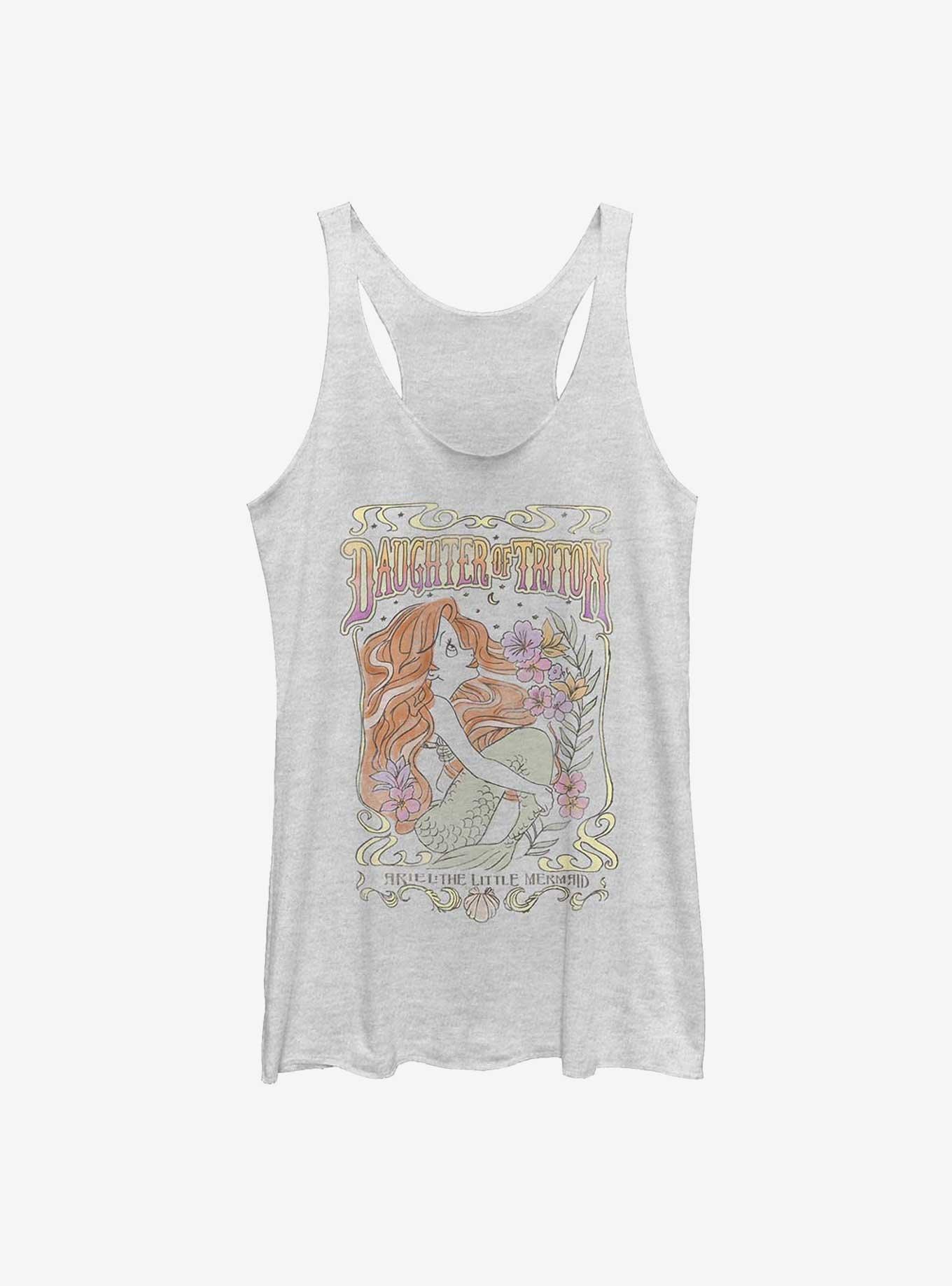 Disney The Little Mermaid Romatic Ariel Womens Tank Top, WHITE HTR, hi-res