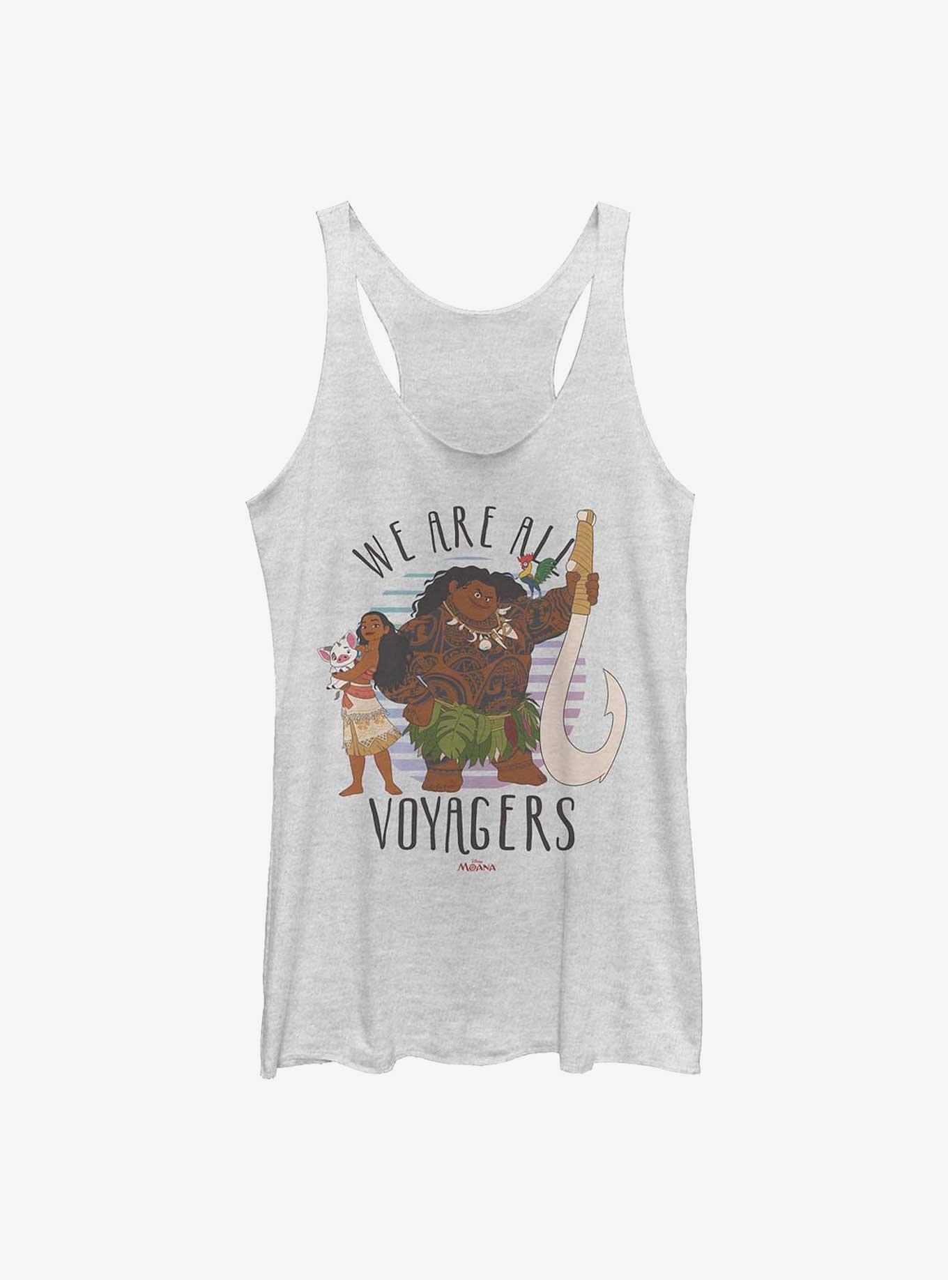 Disney Moana We Are All Voyagers Womens Tank Top, WHITE HTR, hi-res