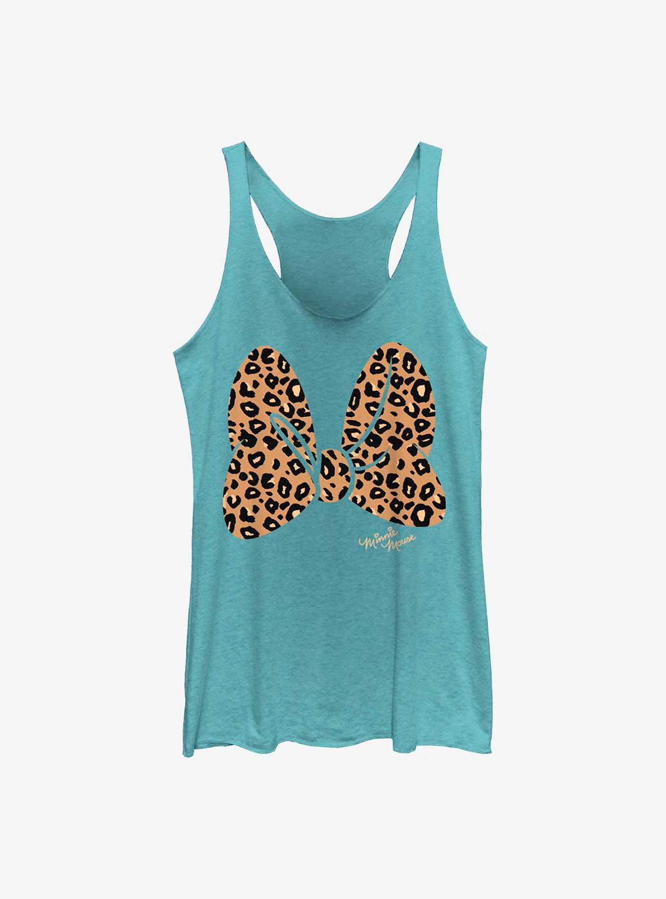 Disney Minnie Mouse Animal Print Bow Womens Tank Top, TAHI BLUE, hi-res