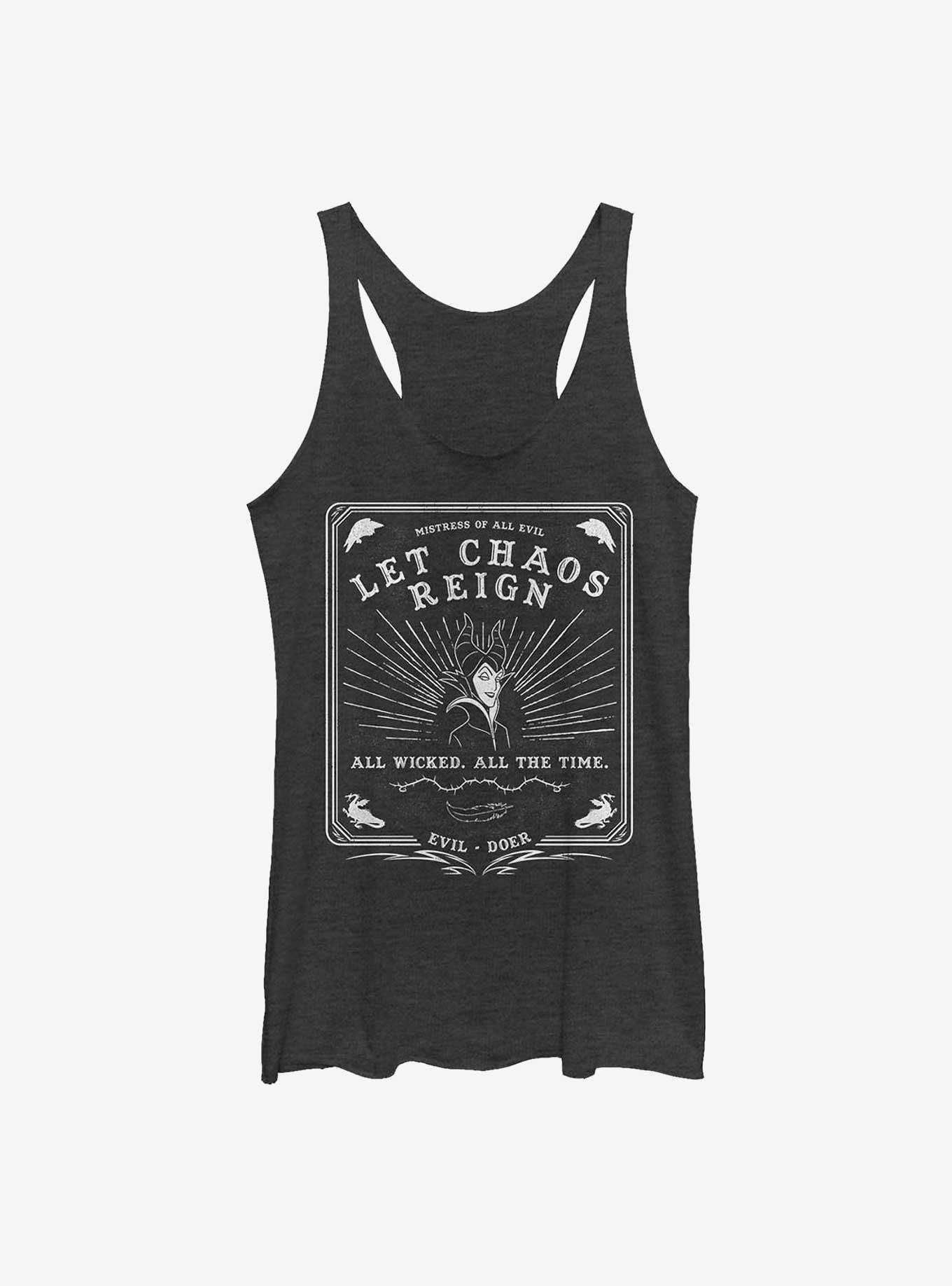 Disney Villains Maleficent Let Chaos Reign Womens Tank Top, BLK HTR, hi-res