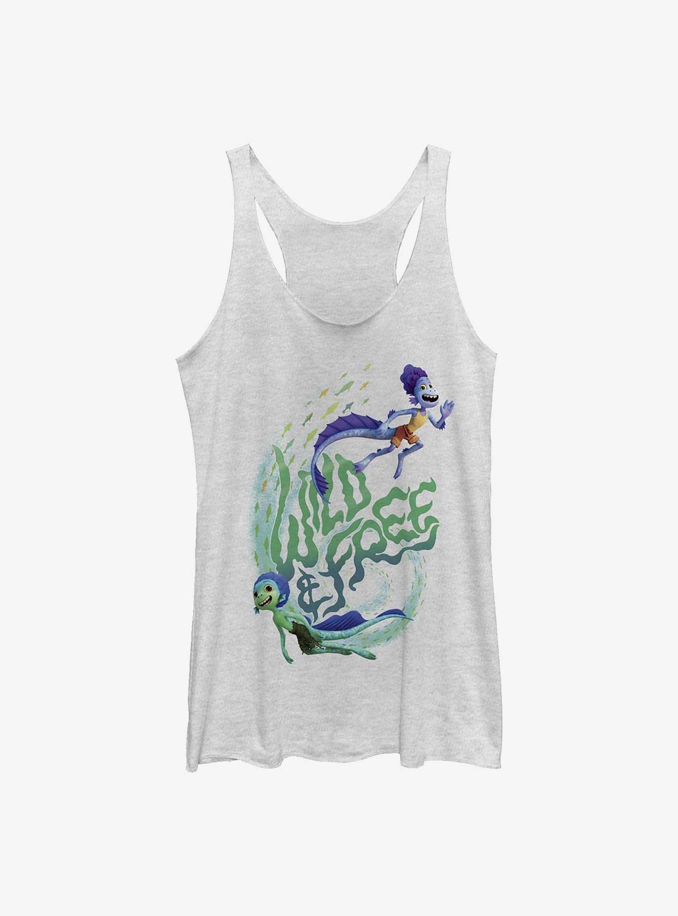 Disney Pixar Luca Wild & Free Womens Tank Top, WHITE HTR, hi-res