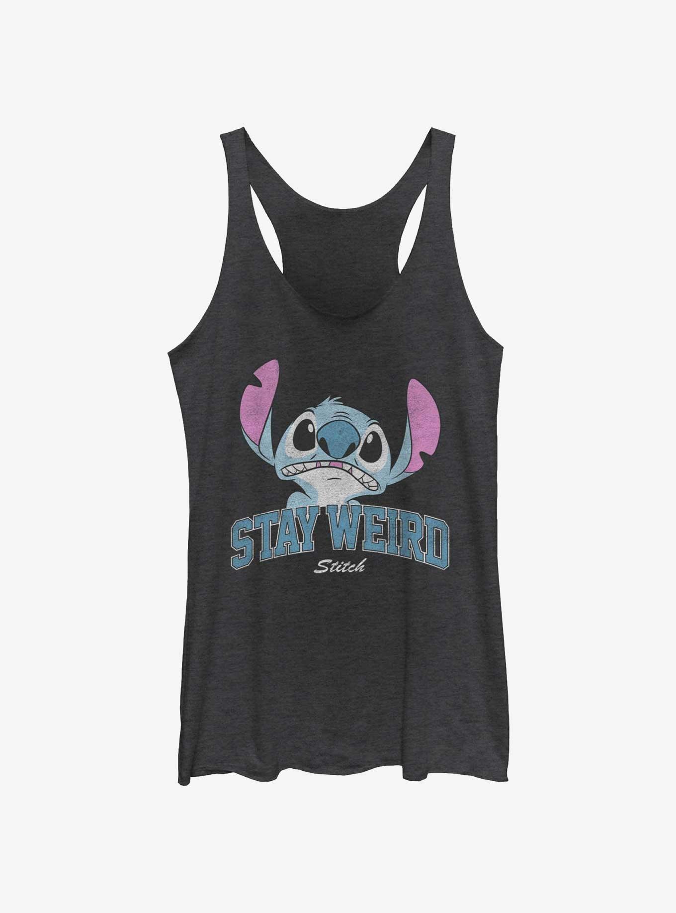 Disney Lilo & Stitch Stay Weird Womens Tank Top, BLK HTR, hi-res