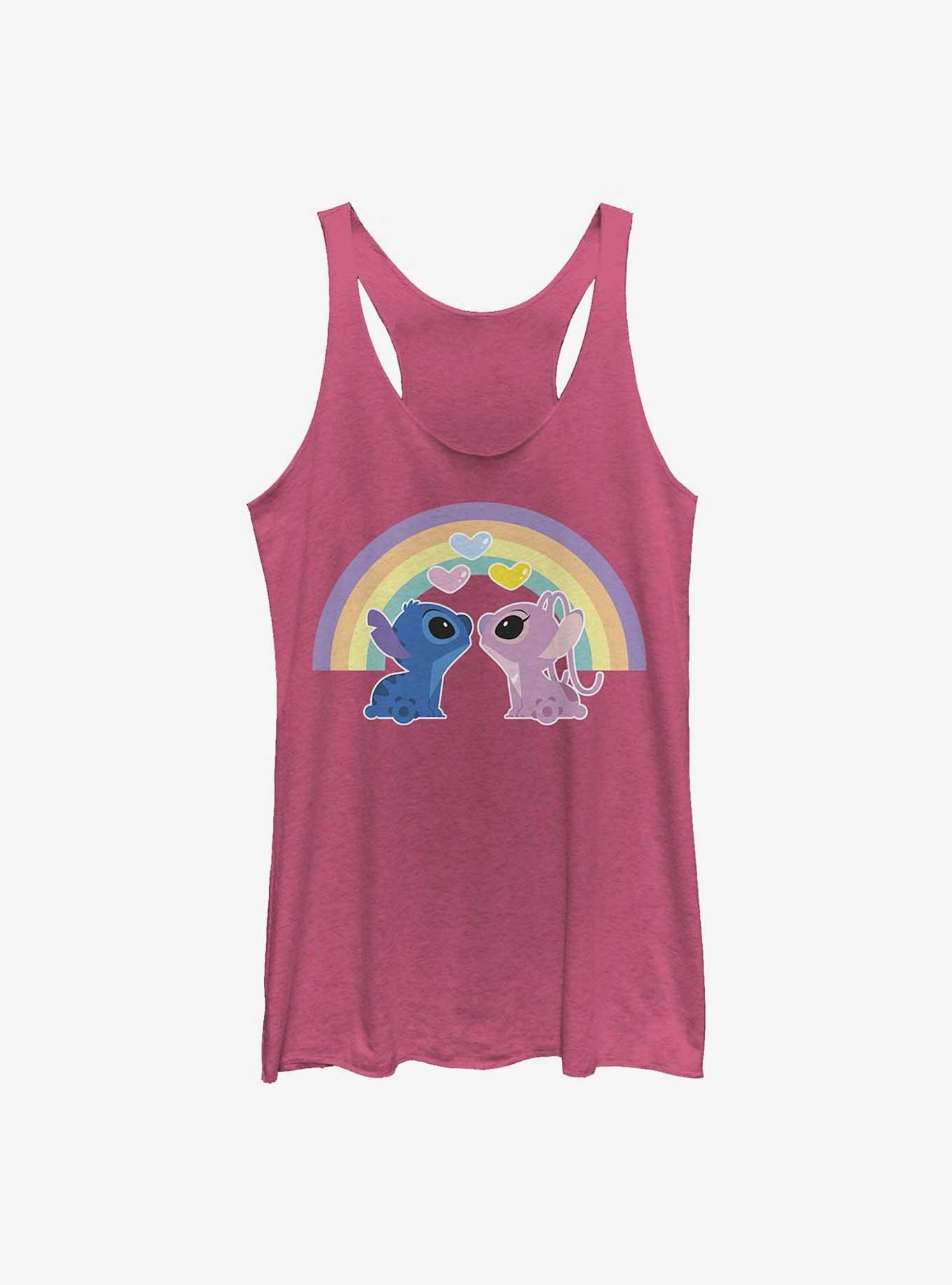 Disney Lilo & Stitch Angel & Stitch Love Under The Rainbow Womens Tank Top, , hi-res