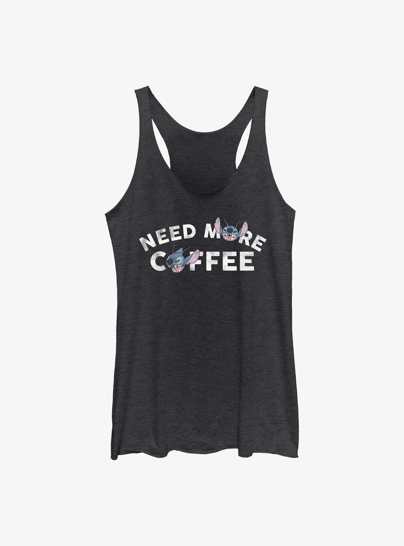 Disney Lilo & Stitch Need More Coffee Womens Tank Top, BLK HTR, hi-res