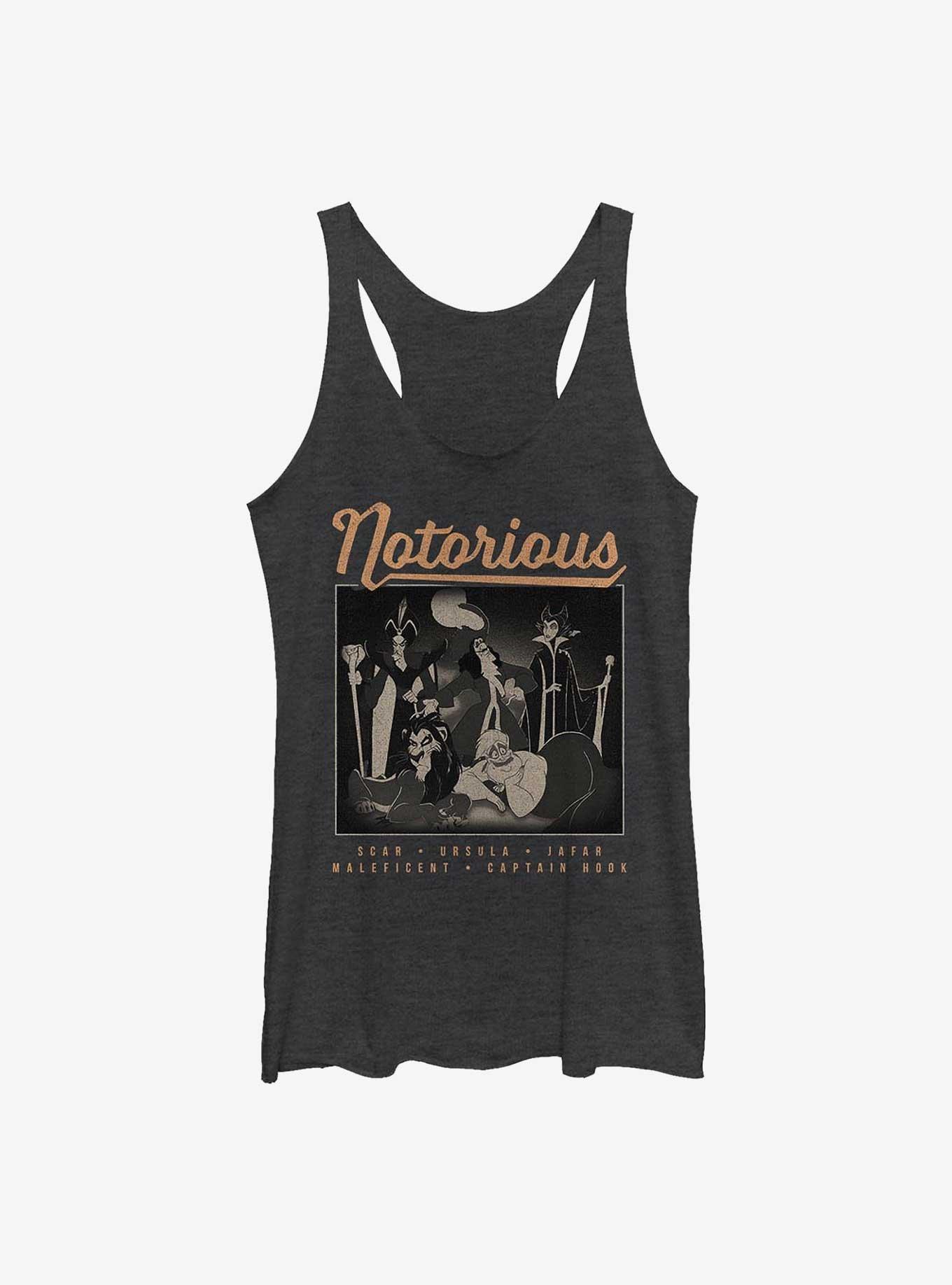 Disney Villains Notorious Characters Womens Tank Top, BLK HTR, hi-res