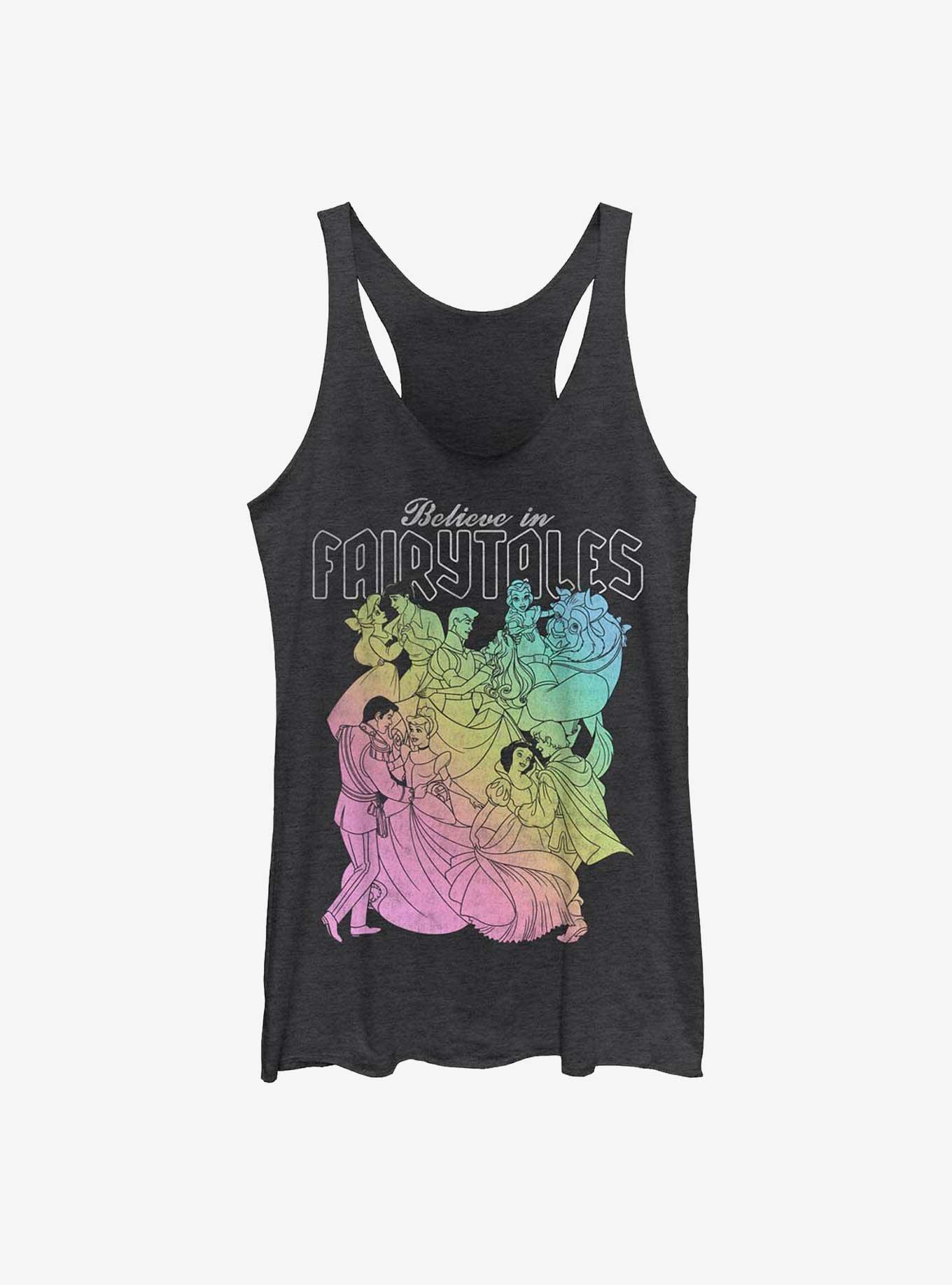 Disney Princess Believe In Faitytales Womens Tank Top, BLK HTR, hi-res