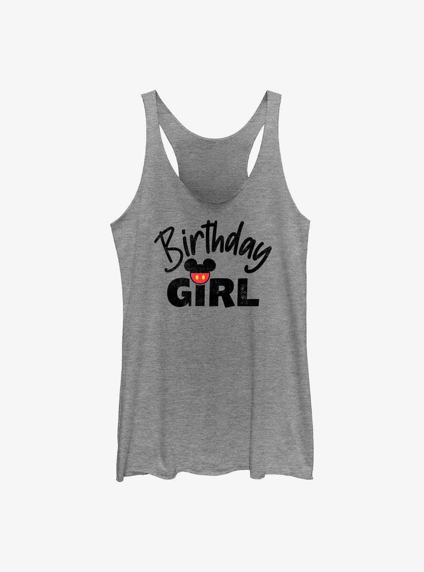 Disney Mickey Mouse Birthday Girl Mouse Ears Womens Tank Top, GRAY HTR, hi-res