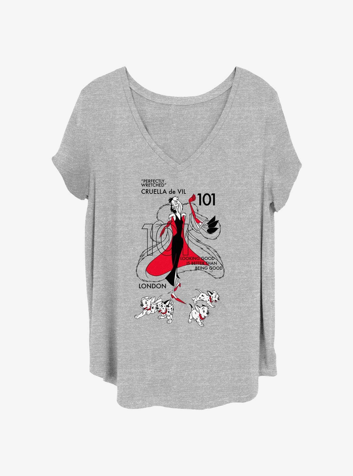 Disney 101 Dalmatians Dis Cruella 101 Womens T-Shirt Plus Size 