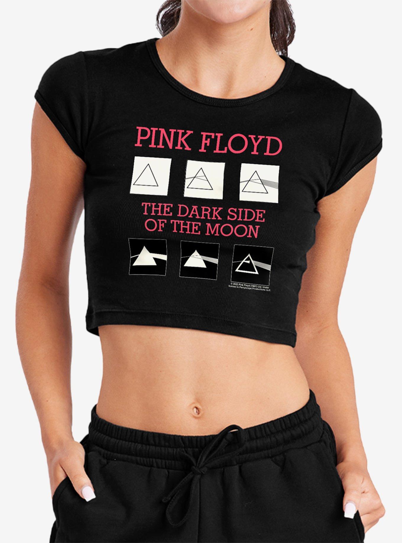 Pink Floyd Dark Side of the Moon Superb Album Cap Sleeve Baby Rib Girls Crop Top, , hi-res