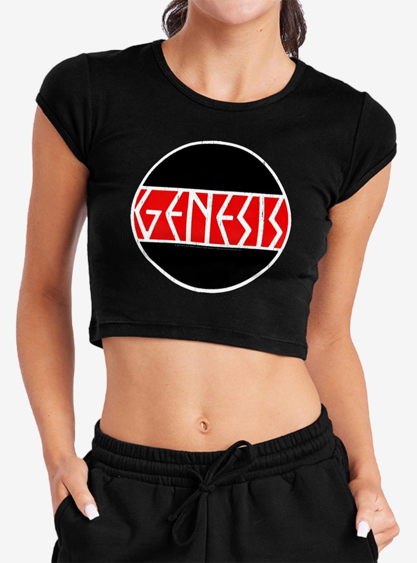 Genesis Circle Logo Cap Sleeve Baby Rib Girls Crop Top, , hi-res