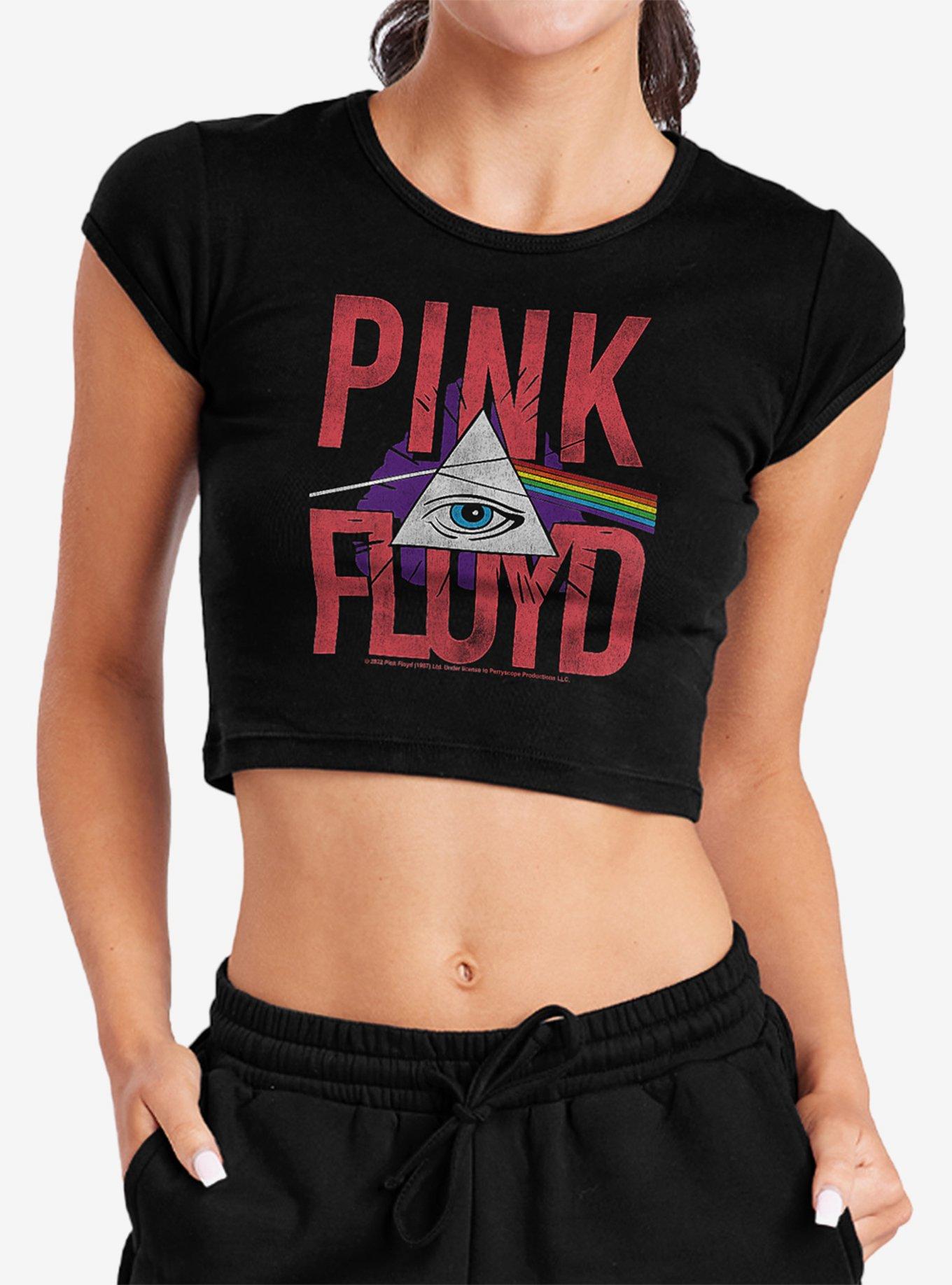 Pink Floyd All-Seeing Prism Cap Sleeve Baby Rib Girls Crop Top
