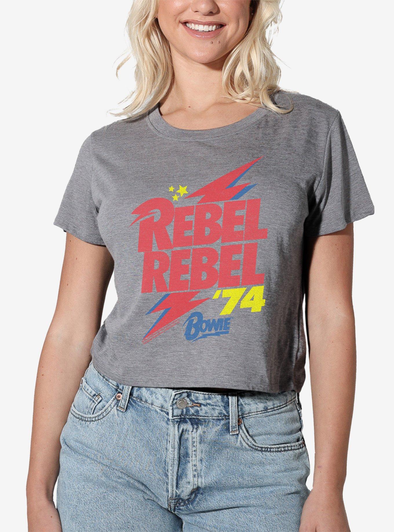 David Bowie Rebel Rebel 74 Girls Crop Top T-Shirt