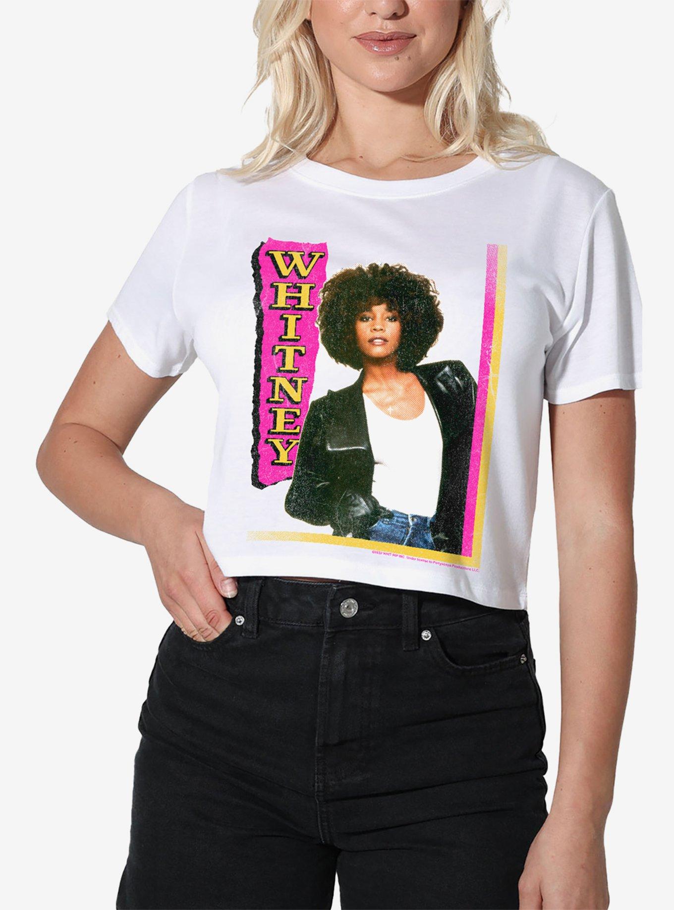 Whitney Houston Girls Crop Top T-Shirt, BRIGHT WHITE, hi-res