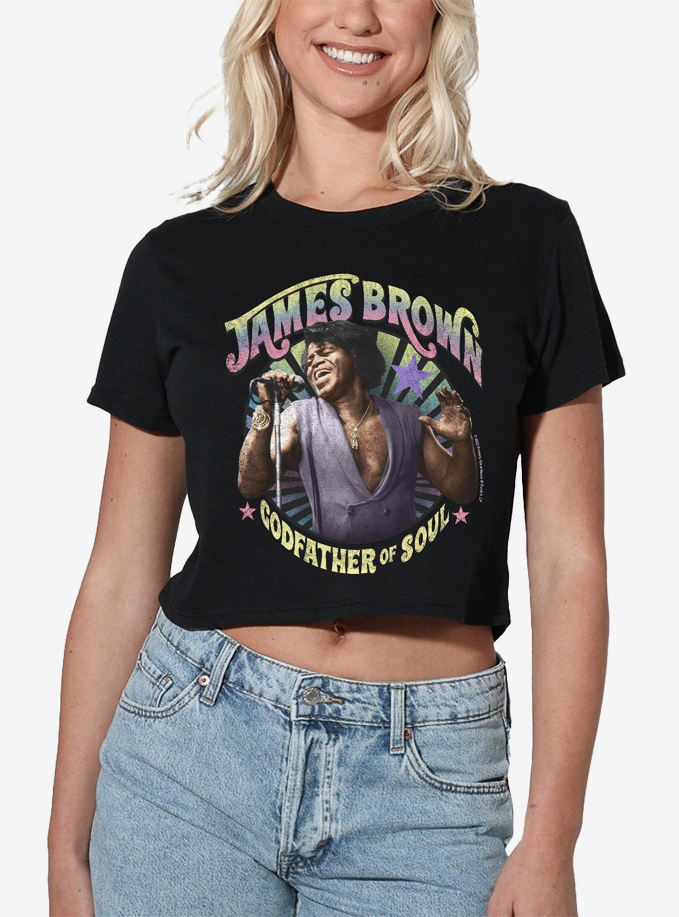 James Brown Godfather of Soul Girls Crop Top T-Shirt, , hi-res