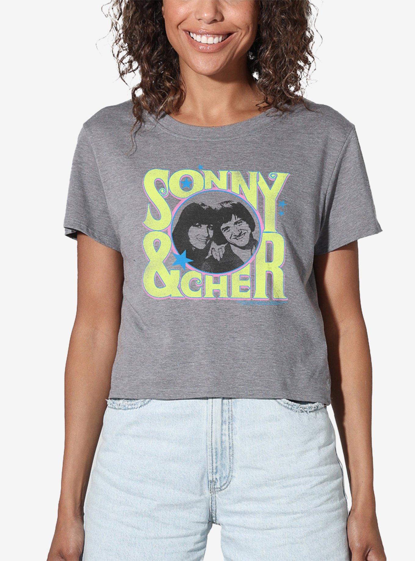 Sony and Cher Retro Circle Logo Girls Crop Top T-Shirt