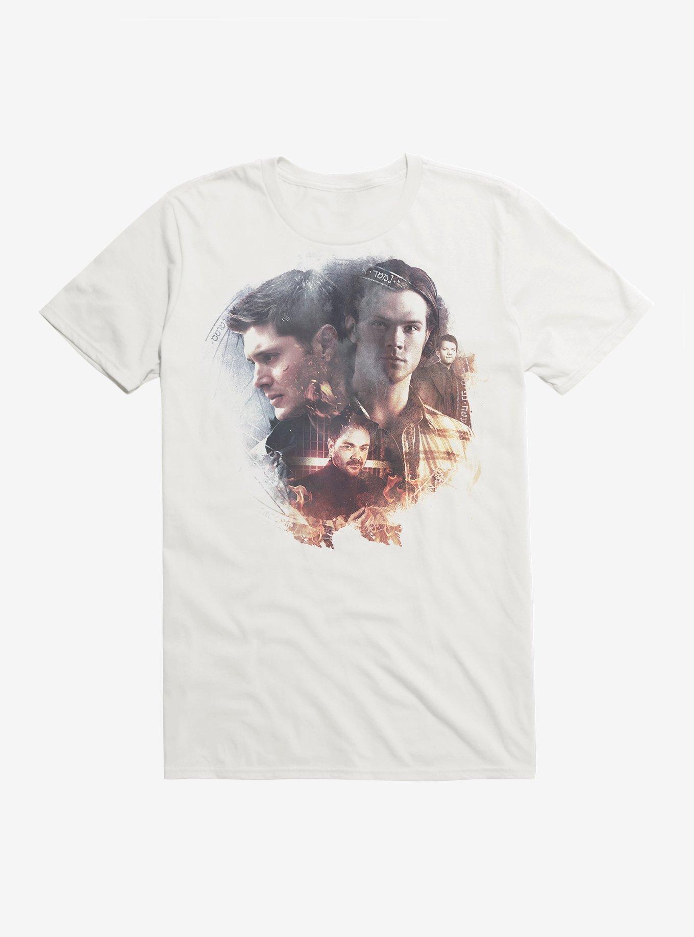 Supernatural Sam, Dean and Crowley T-Shirt, WHITE, hi-res