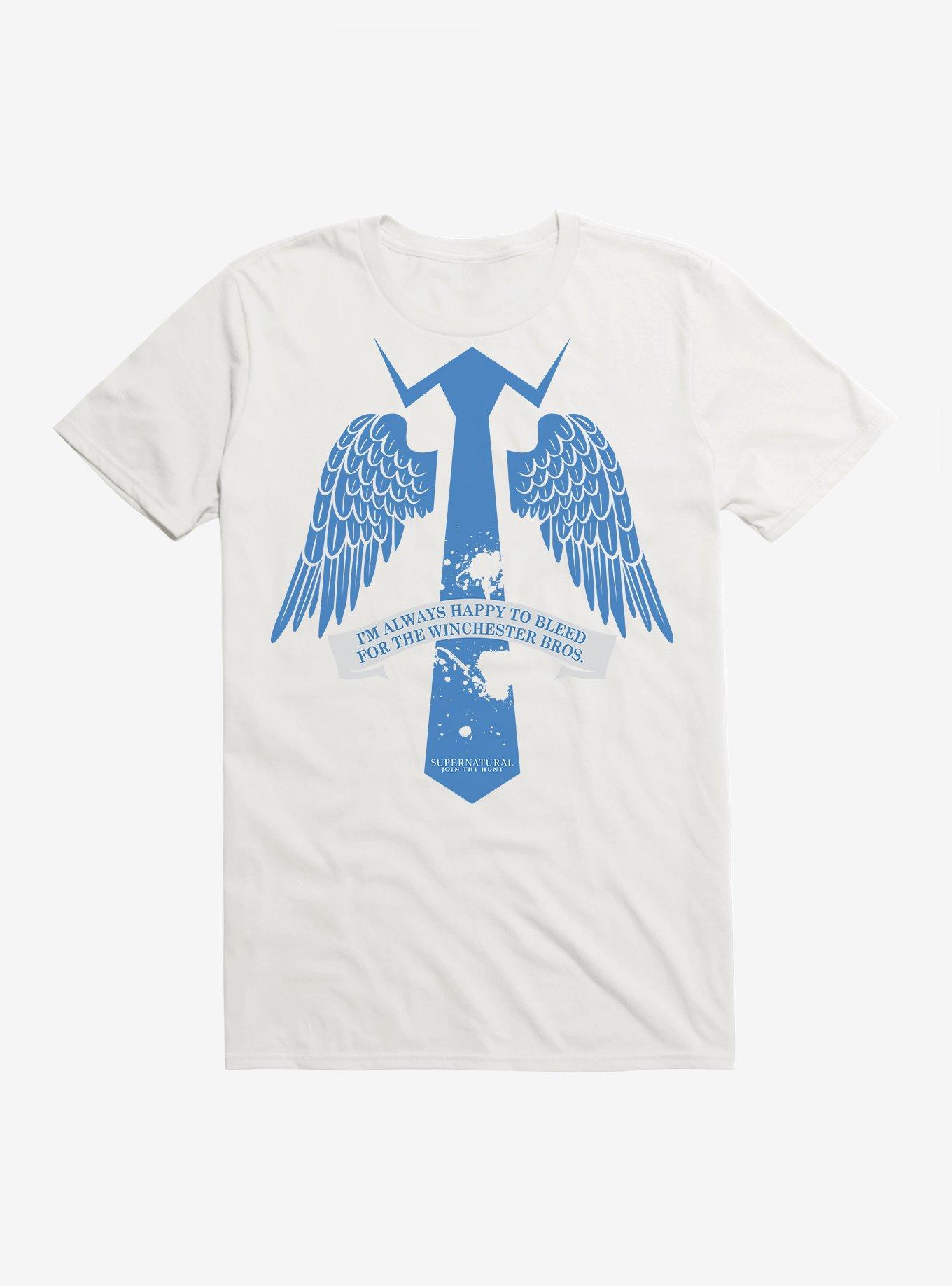 Supernatural Castiel Tie T-Shirt, WHITE, hi-res