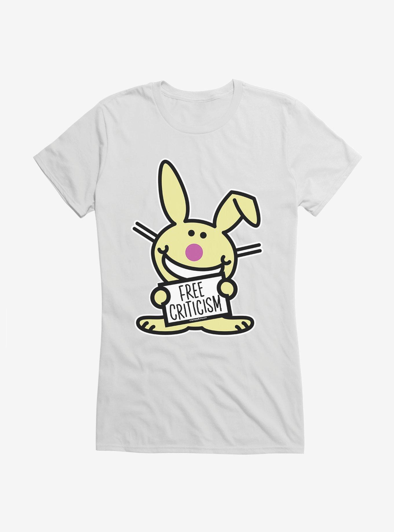 It's Happy Bunny Free Criticism Girls T-Shirt