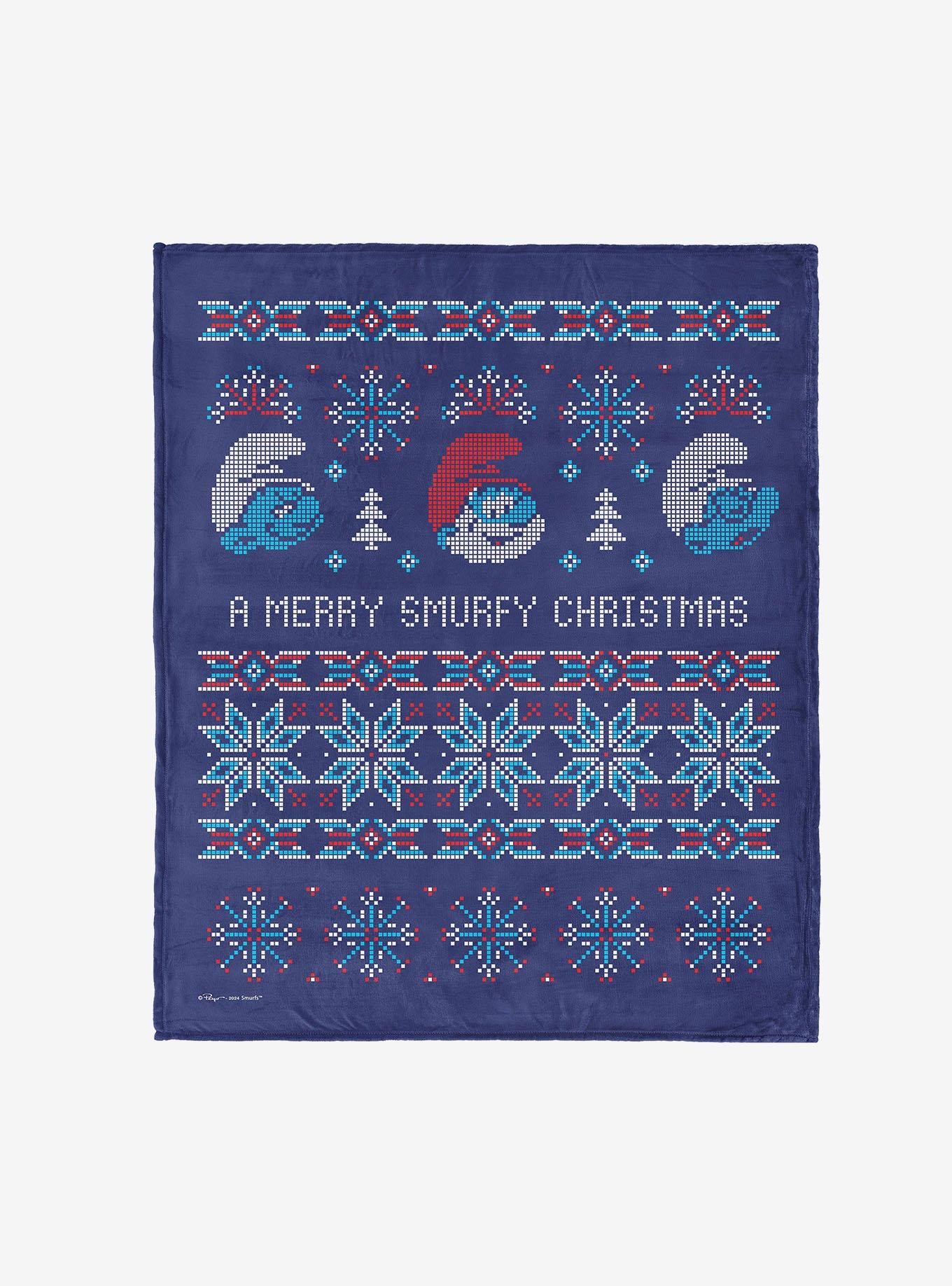 The Smurfs Merry Smurfy 50x60" Silk Touch Throw Blanket, , hi-res