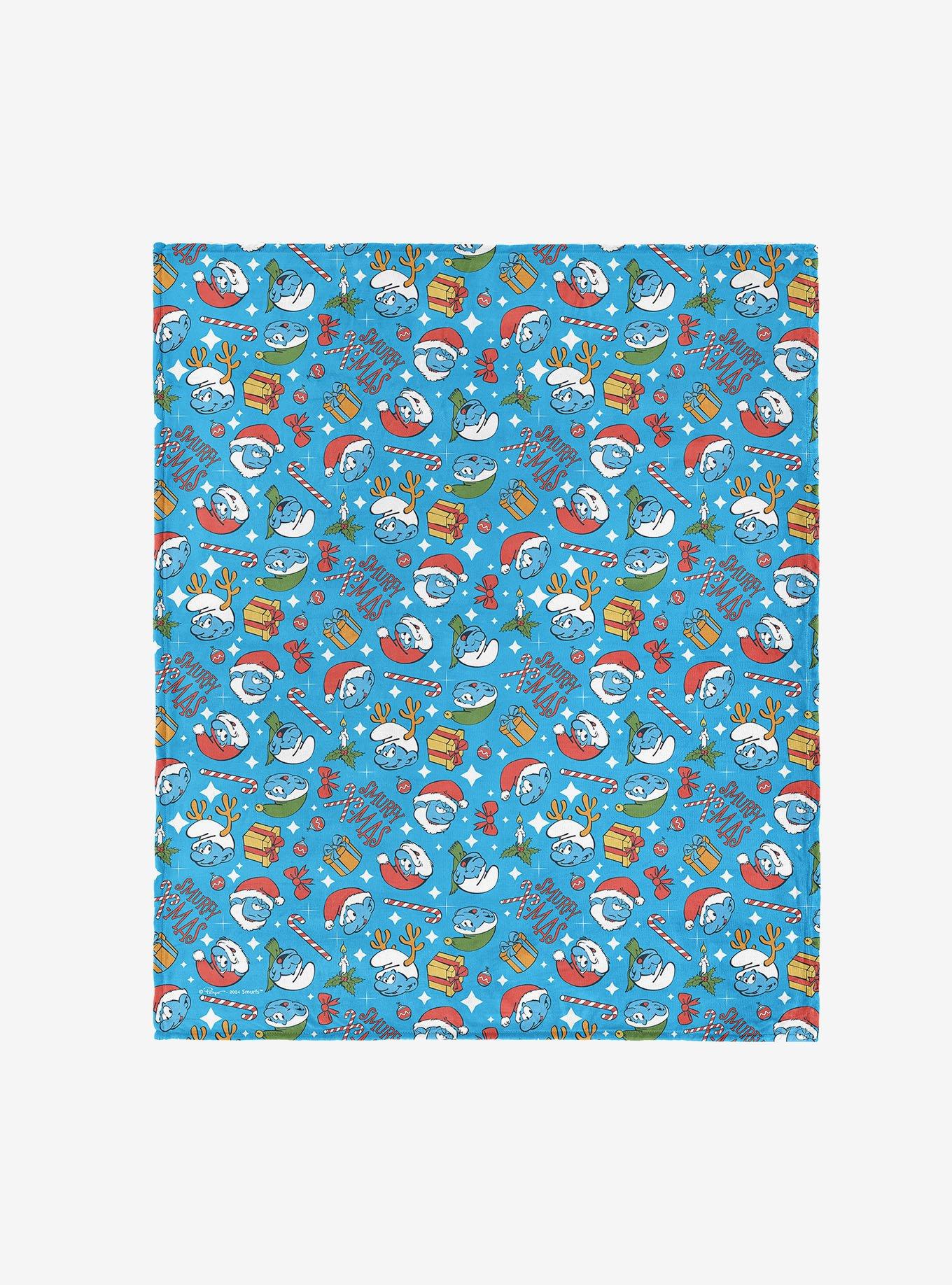 The Smurfs Smurfy Christmas 50x60" Silk Touch Throw Blanket, , hi-res