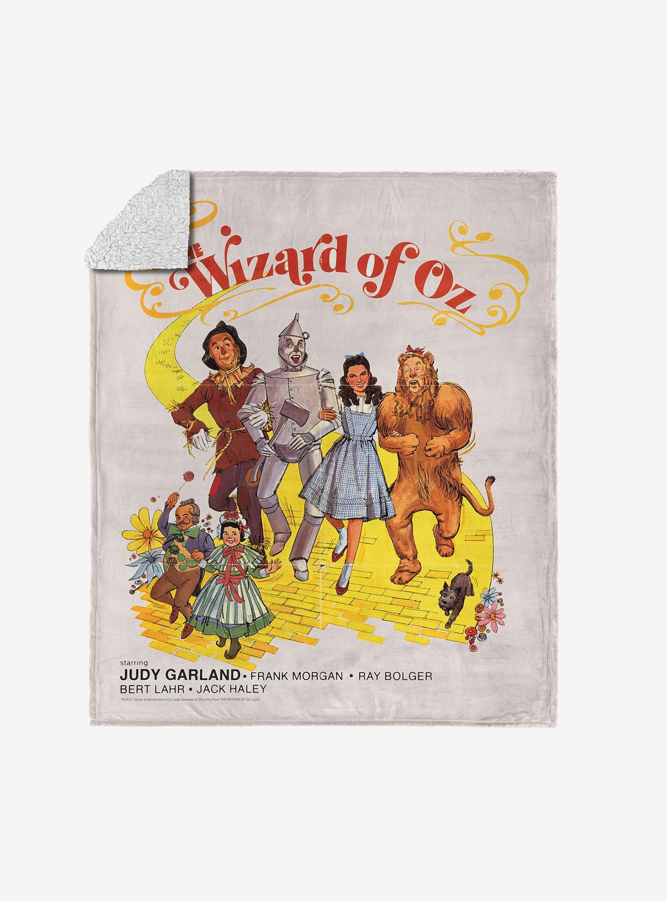 The Wizard of Oz Cast Poster Silk Touch Sherpa Throw Blanket, , hi-res