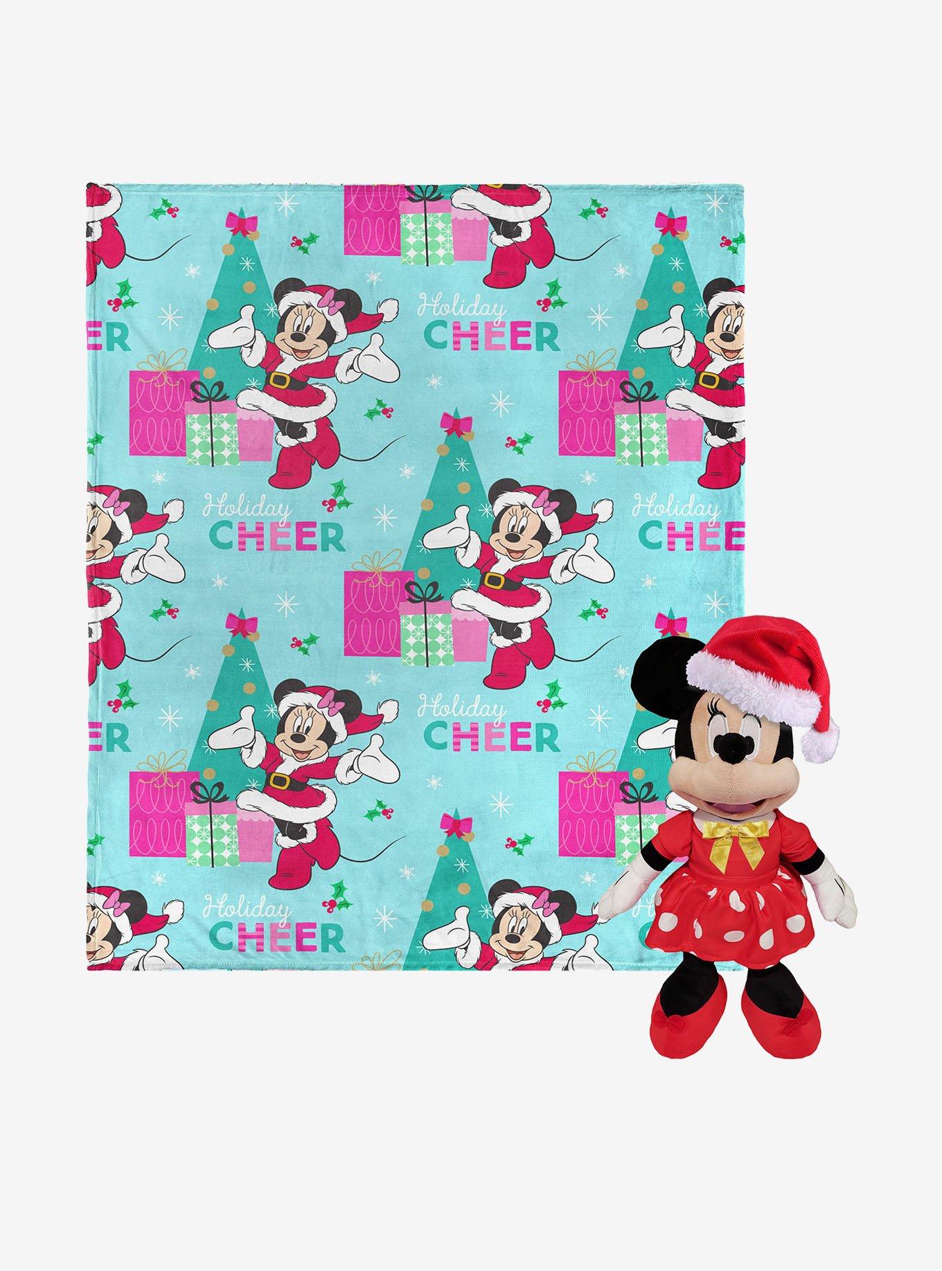 Disney Minnie Mouse Holiday Joy Hugger Pillow & Throw Blanket Set, , hi-res